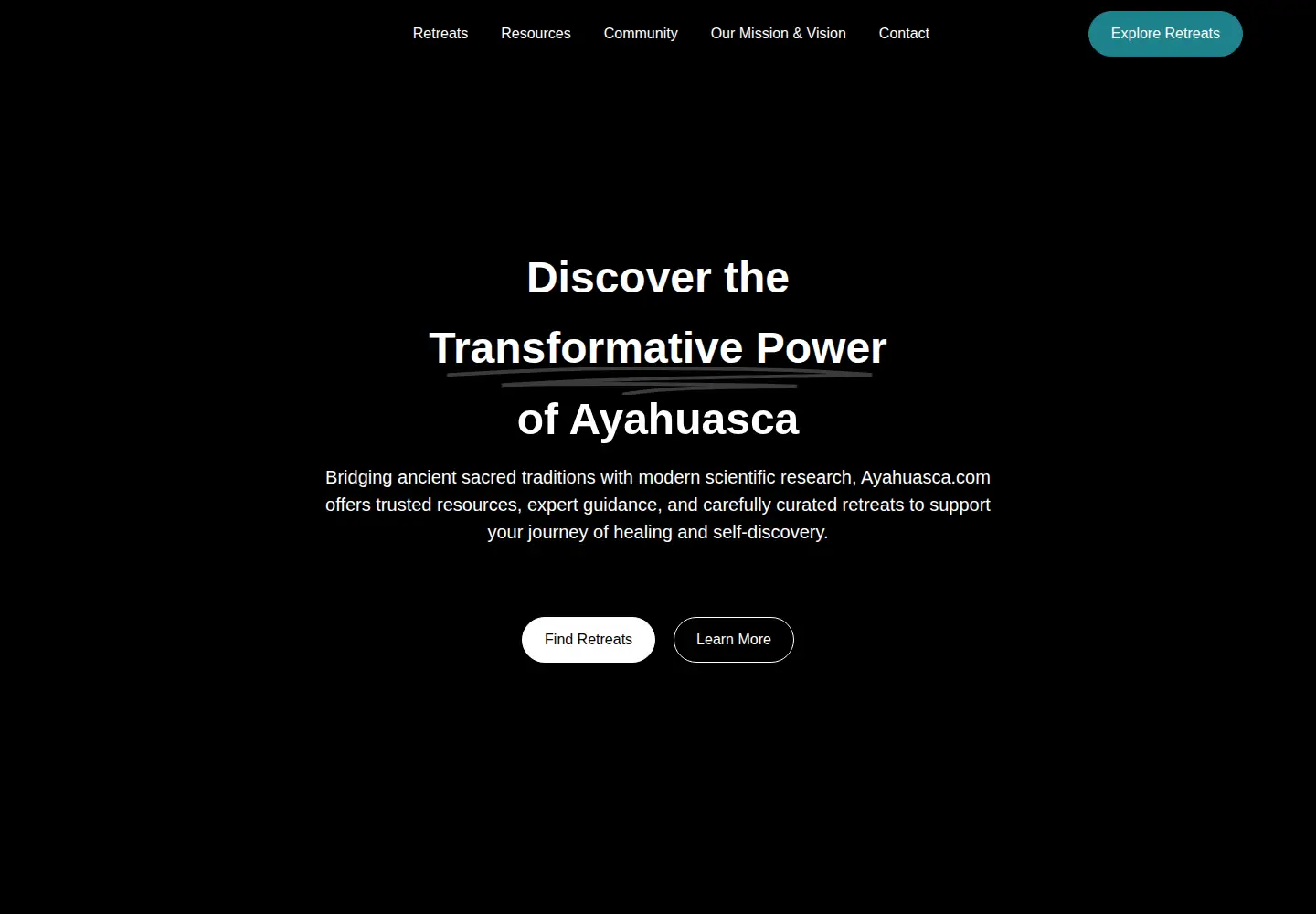 Screenshot of ayahuasca.com