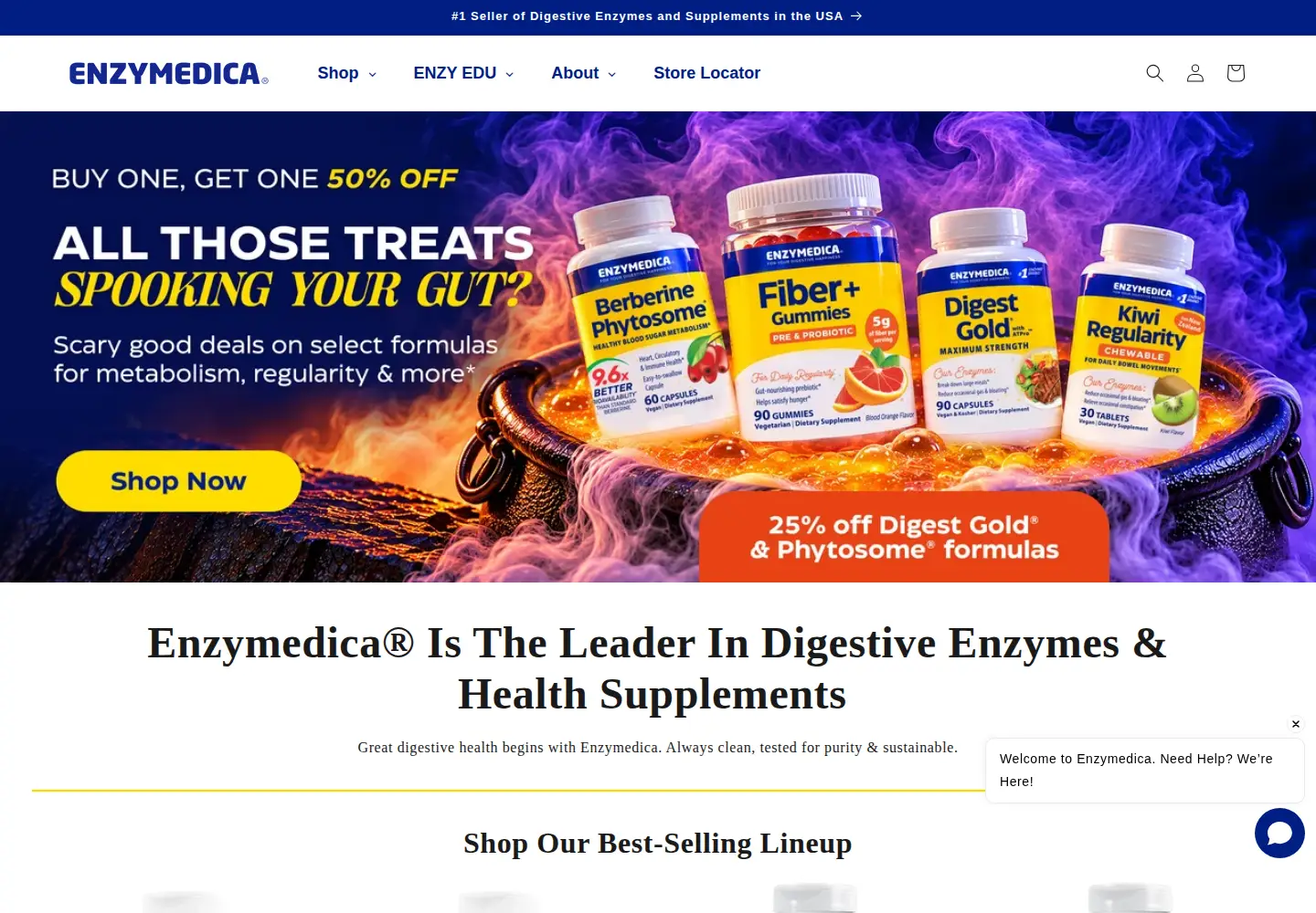 Screenshot of enzymedica.com