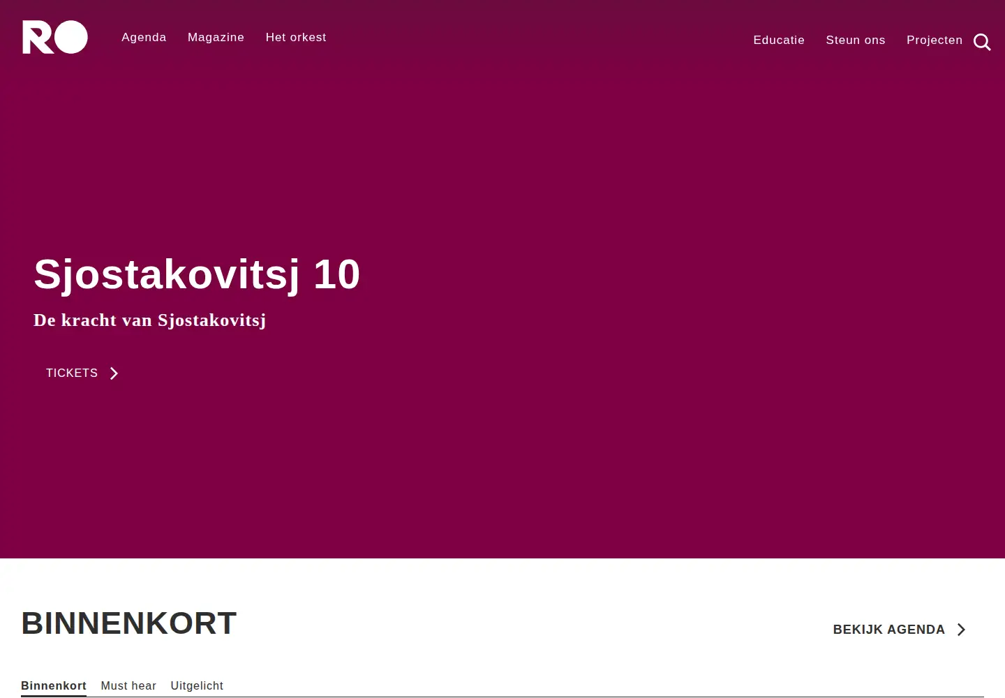Screenshot of residentieorkest.nl