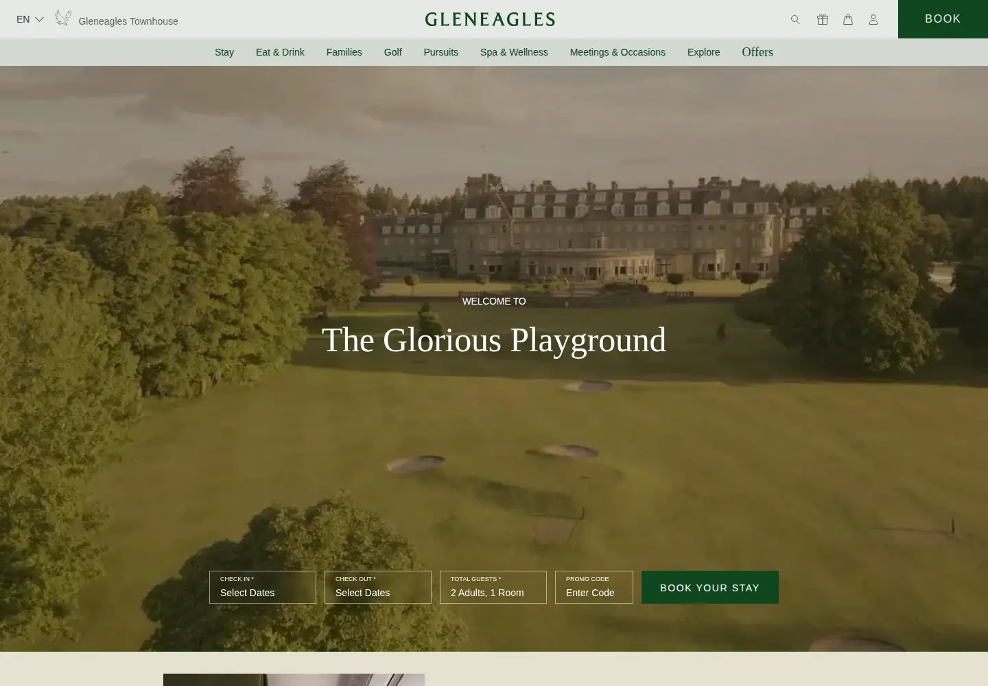 Screenshot of gleneagles.com