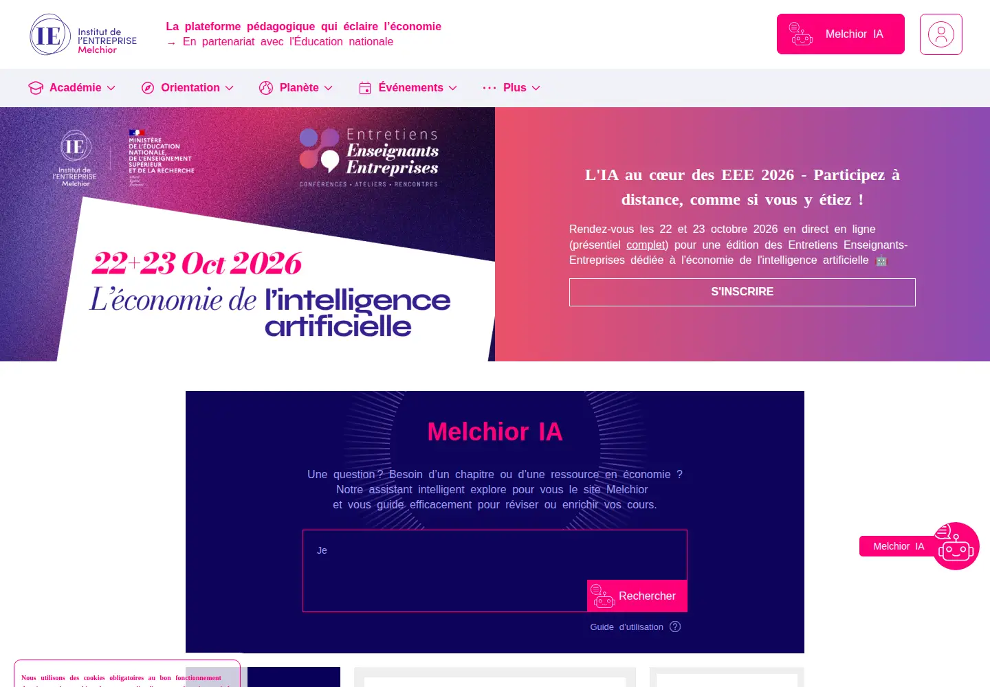 Captured homepage of melchior.fr in the current scan