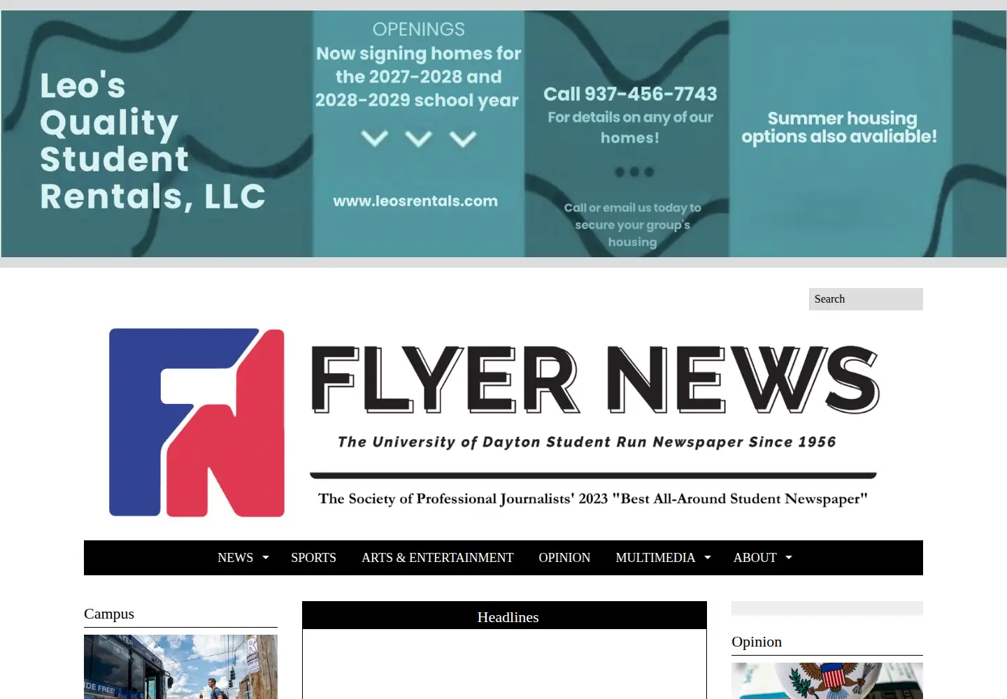 Screenshot of flyernews.com