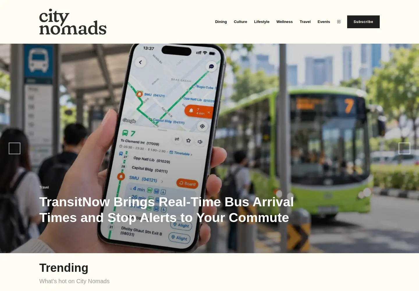 Captured homepage of citynomads.com in the current scan