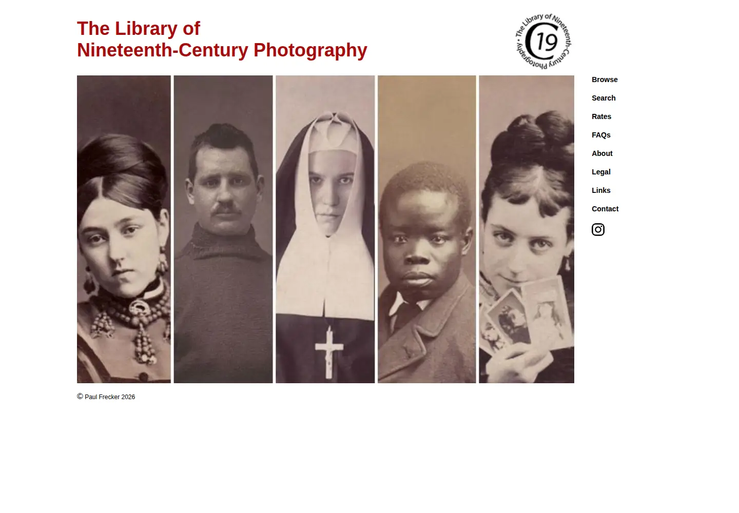 Screenshot of 19thcenturyphotos.com