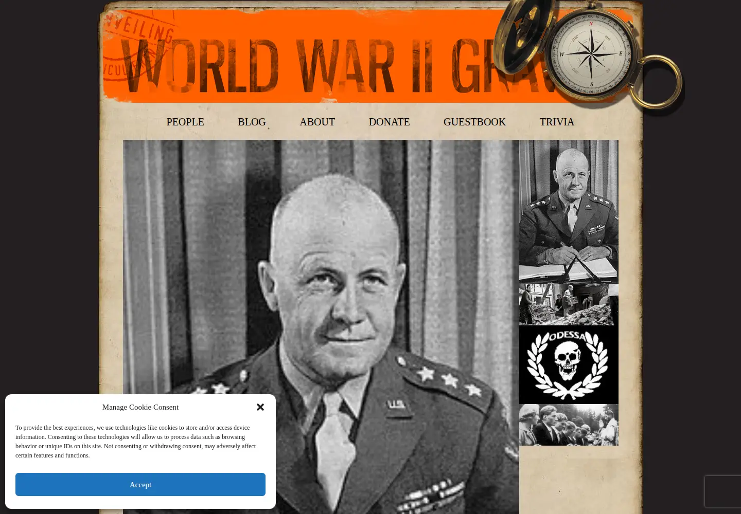 Screenshot of ww2gravestone.com