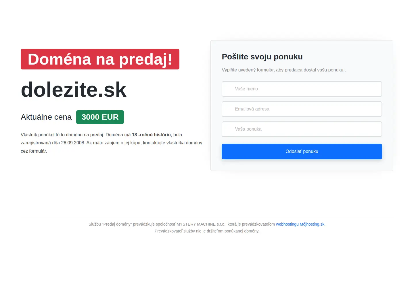 Screenshot of dolezite.sk