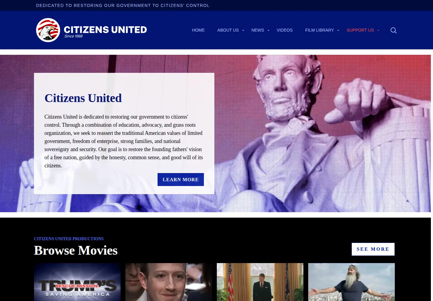 Screenshot of citizensunited.org