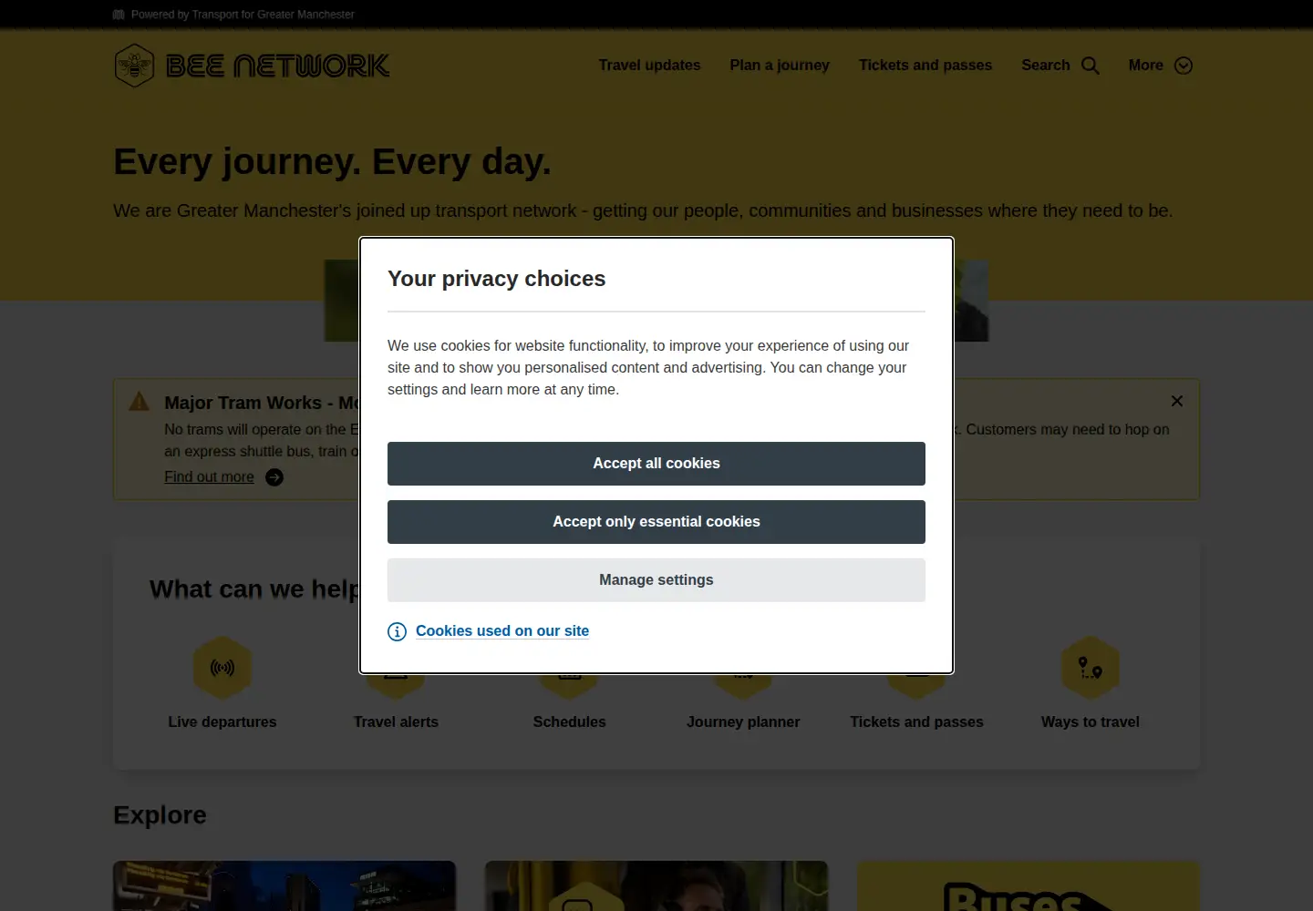 Captured homepage of metrolink.co.uk in the current scan