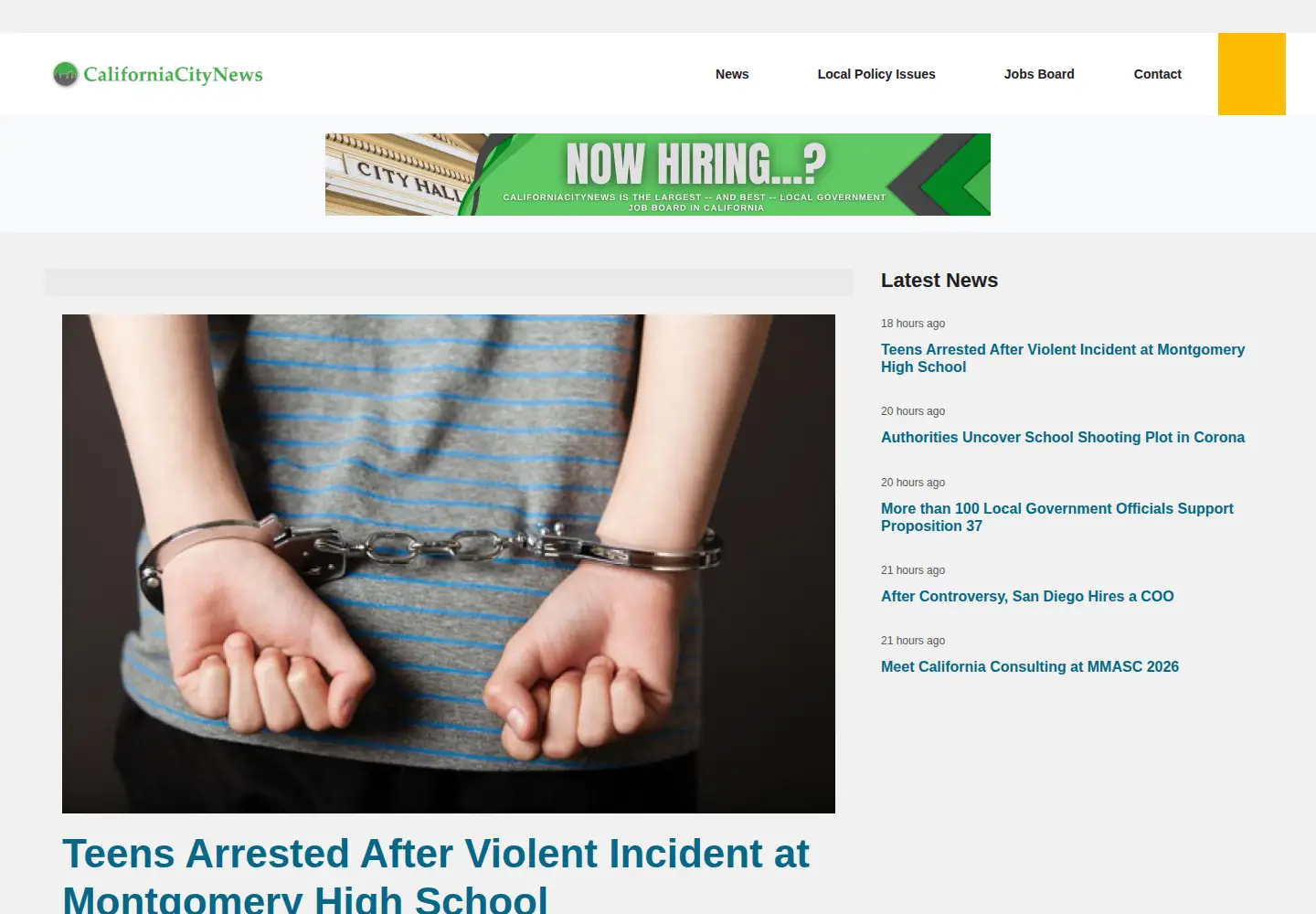 Screenshot of californiacitynews.org