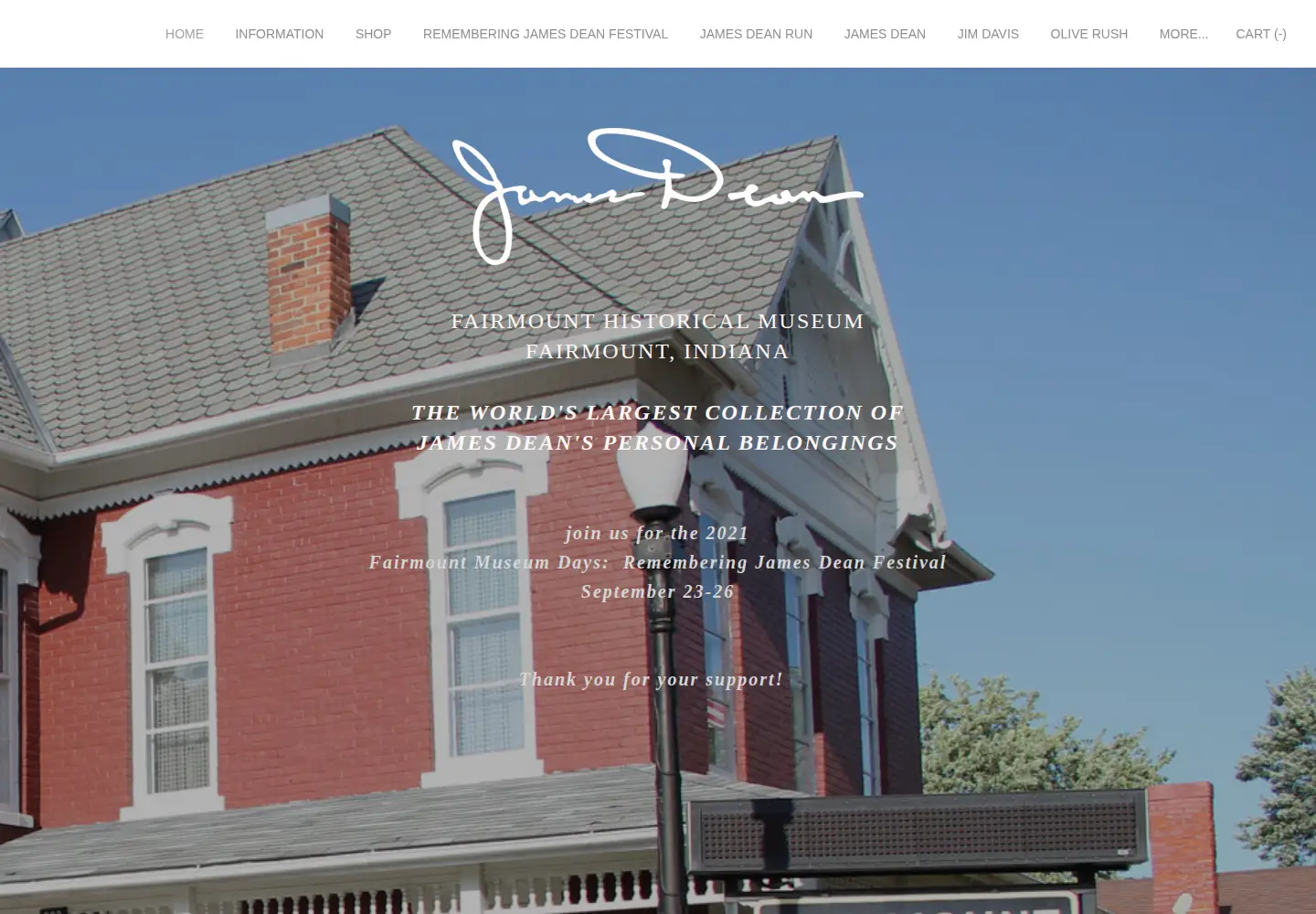 Screenshot of jamesdeanartifacts.com