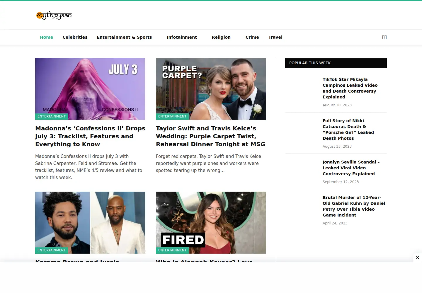 Screenshot of mythgyaan.com