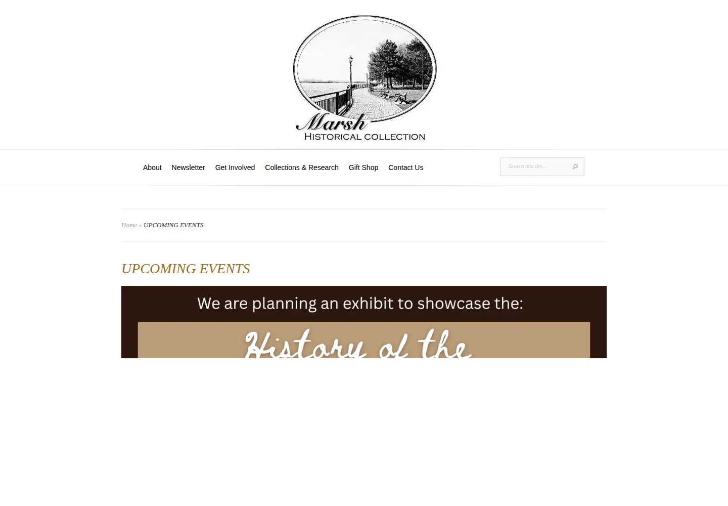Captured homepage of marshcollection.org in the current scan