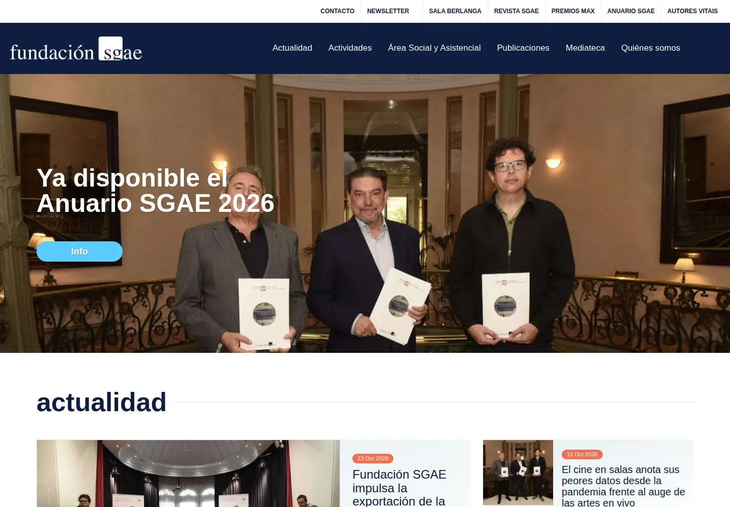 Captured homepage of fundacionsgae.org in the current scan