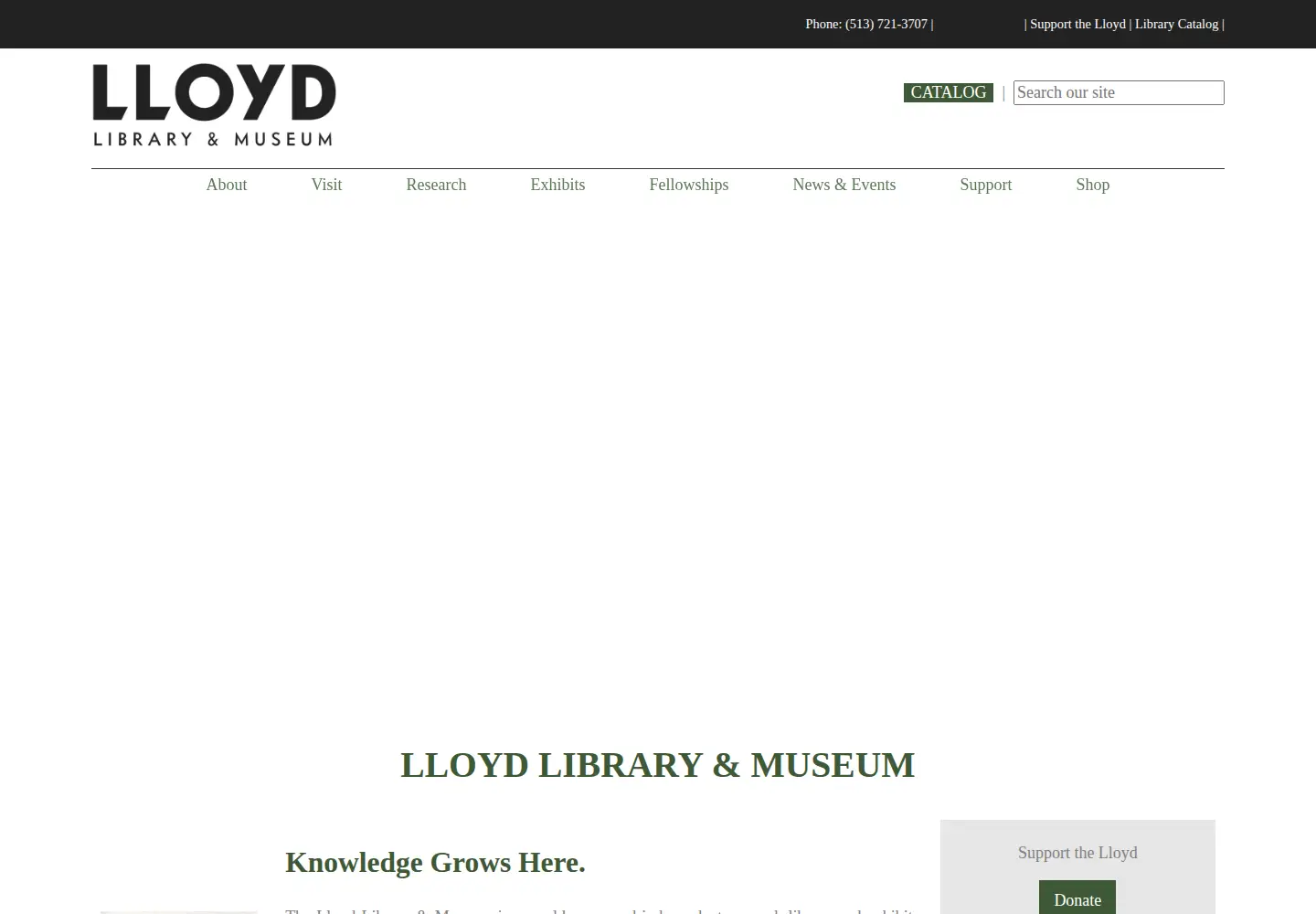 Screenshot of lloydlibrary.org