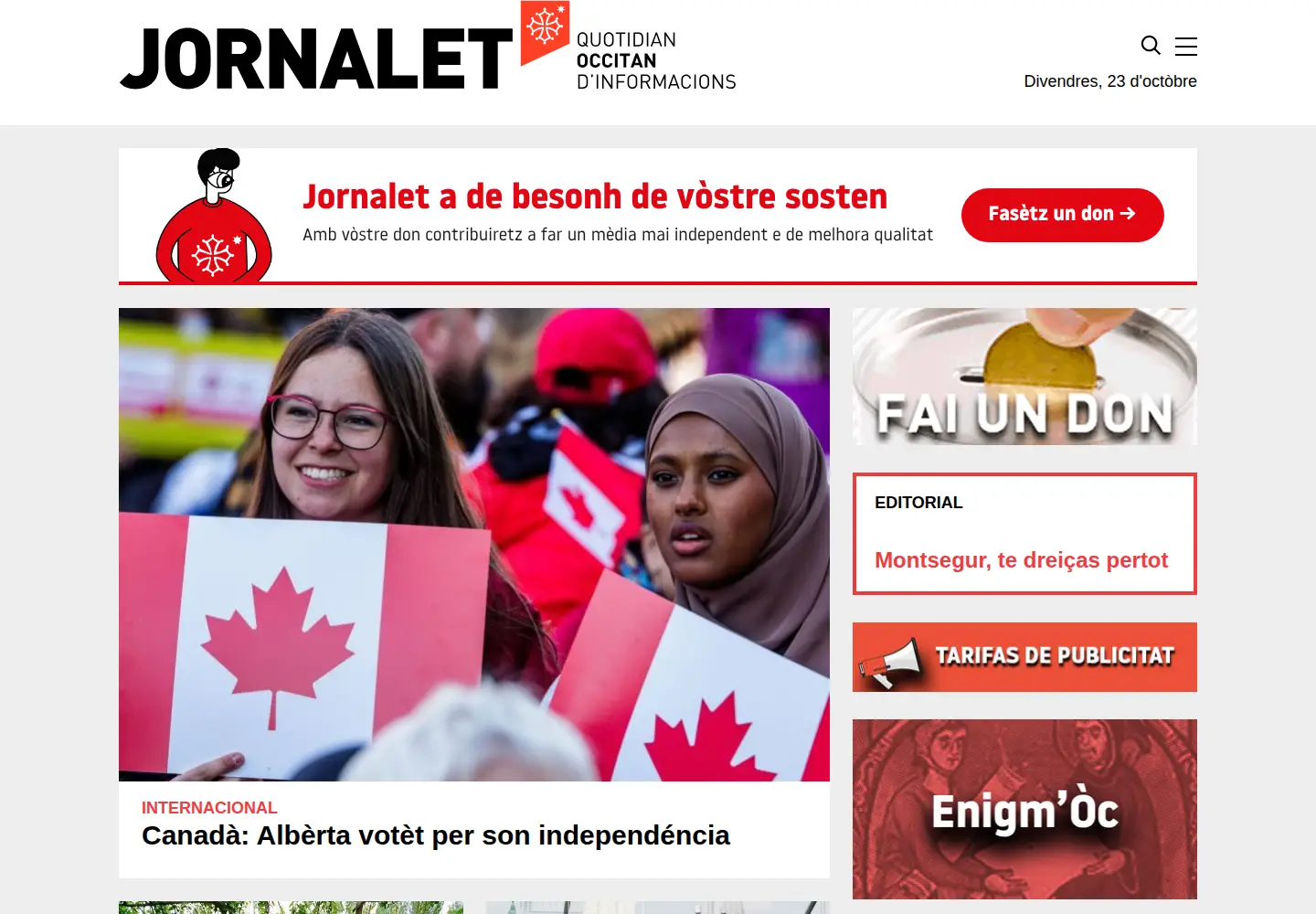 Captured homepage of jornalet.com in the current scan