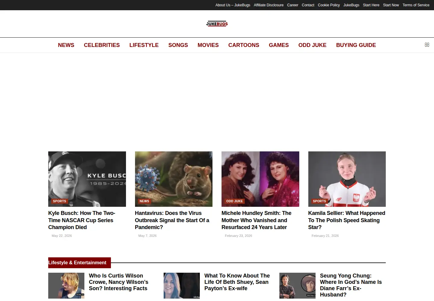 Screenshot of jukebugs.com