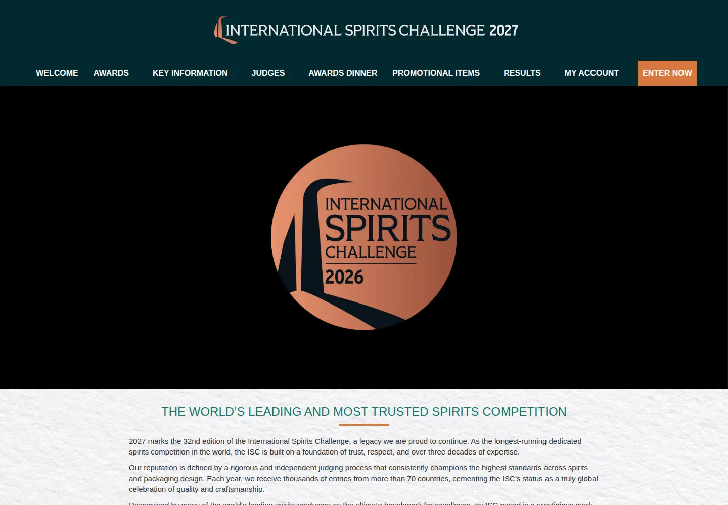 Screenshot of internationalspiritschallenge.com