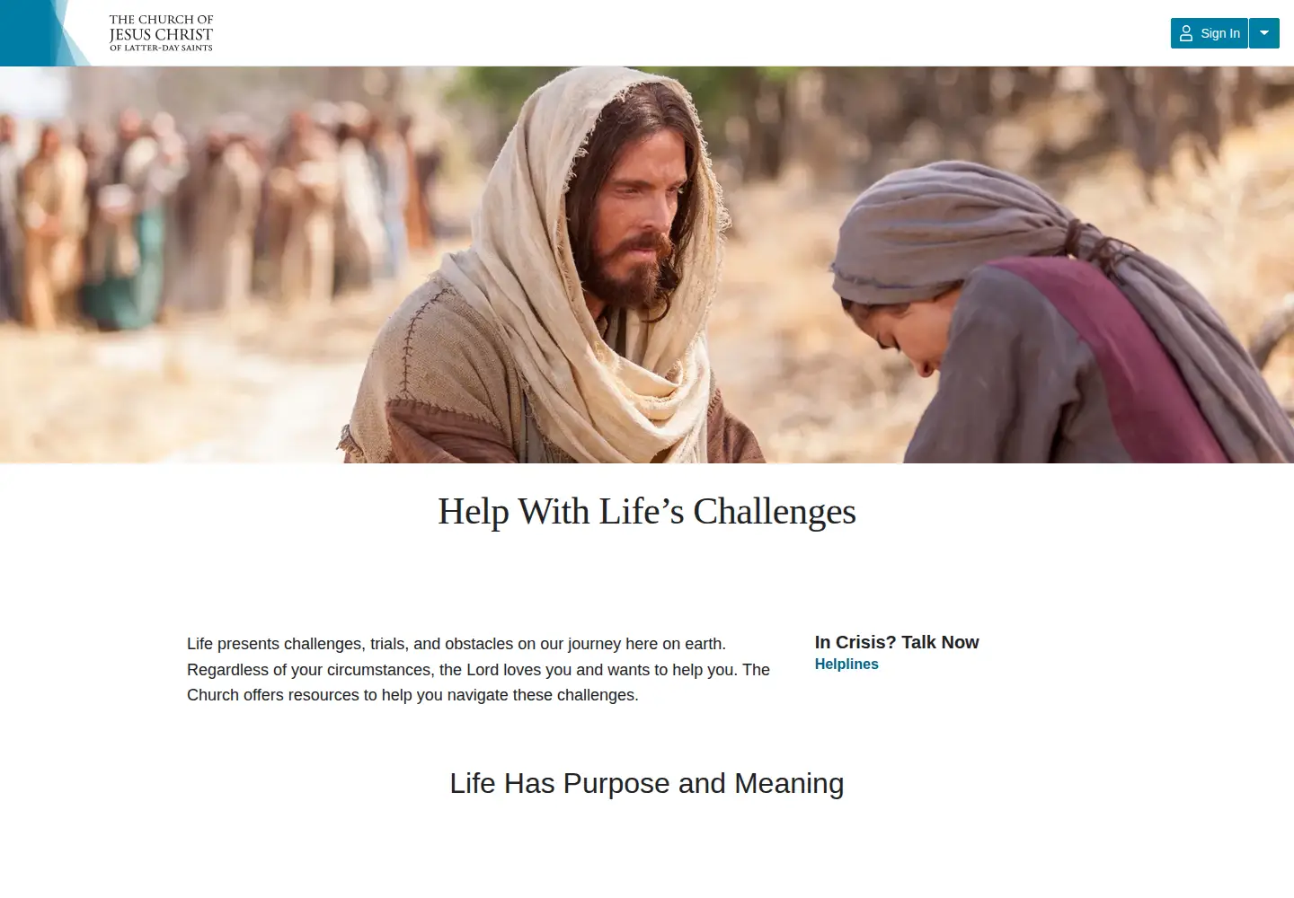 Captured homepage of providentliving.org in the current scan