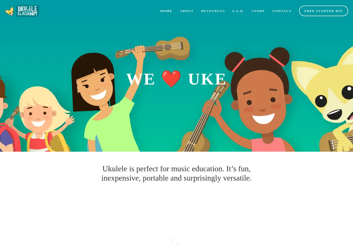 Screenshot of ukuleleintheclassroom.com