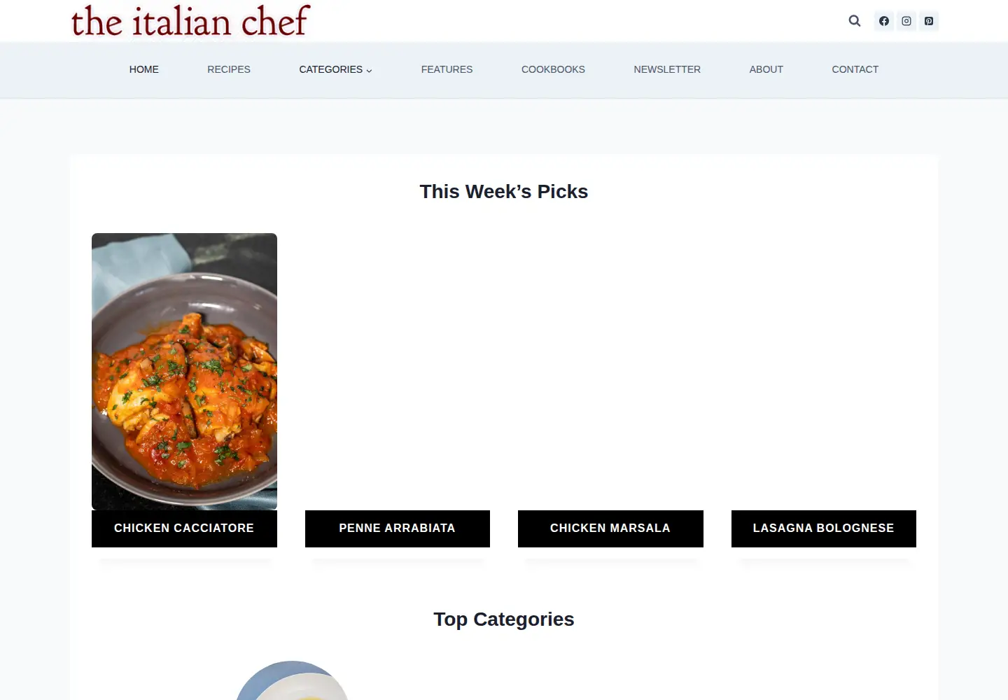 Screenshot of italianchef.com