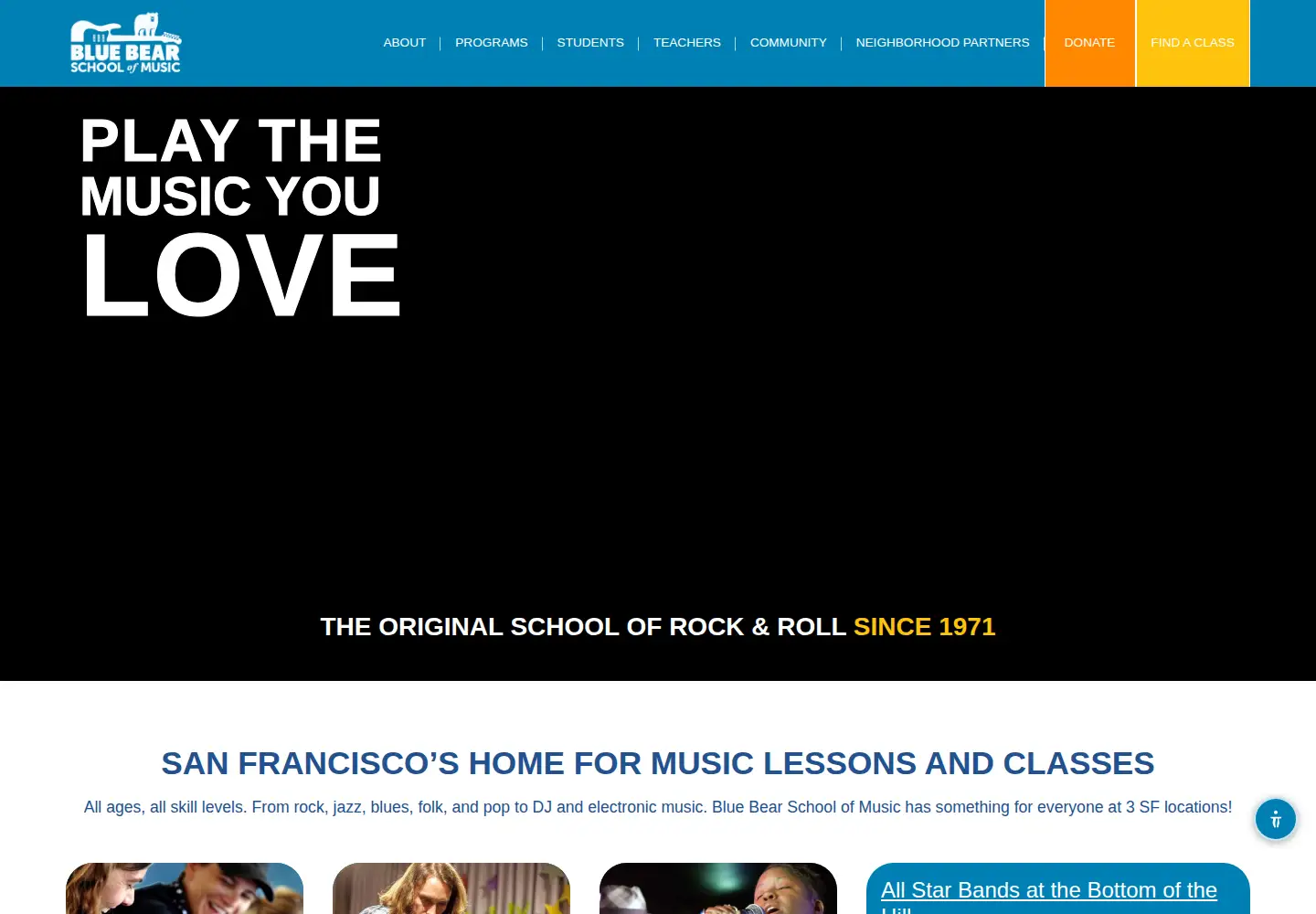 Screenshot of bluebearmusic.org