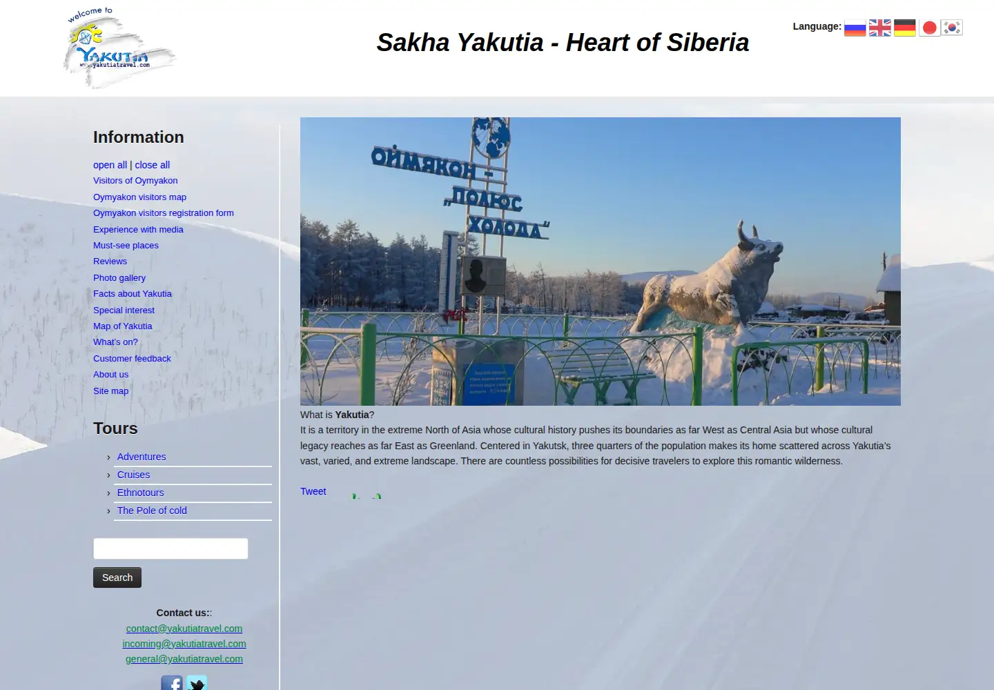 Captured homepage of yakutiatravel.com in the current scan