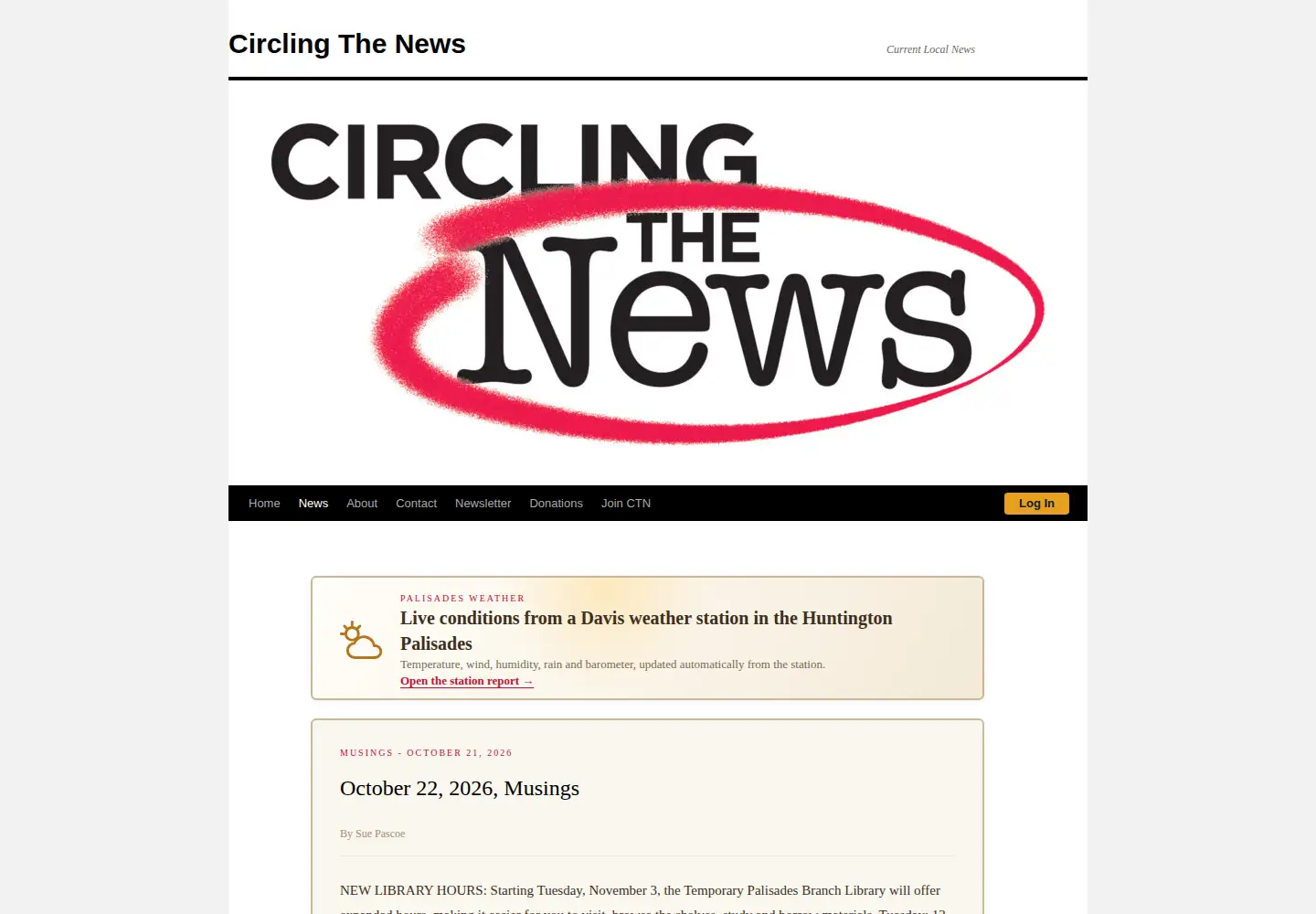 Screenshot of circlingthenews.com