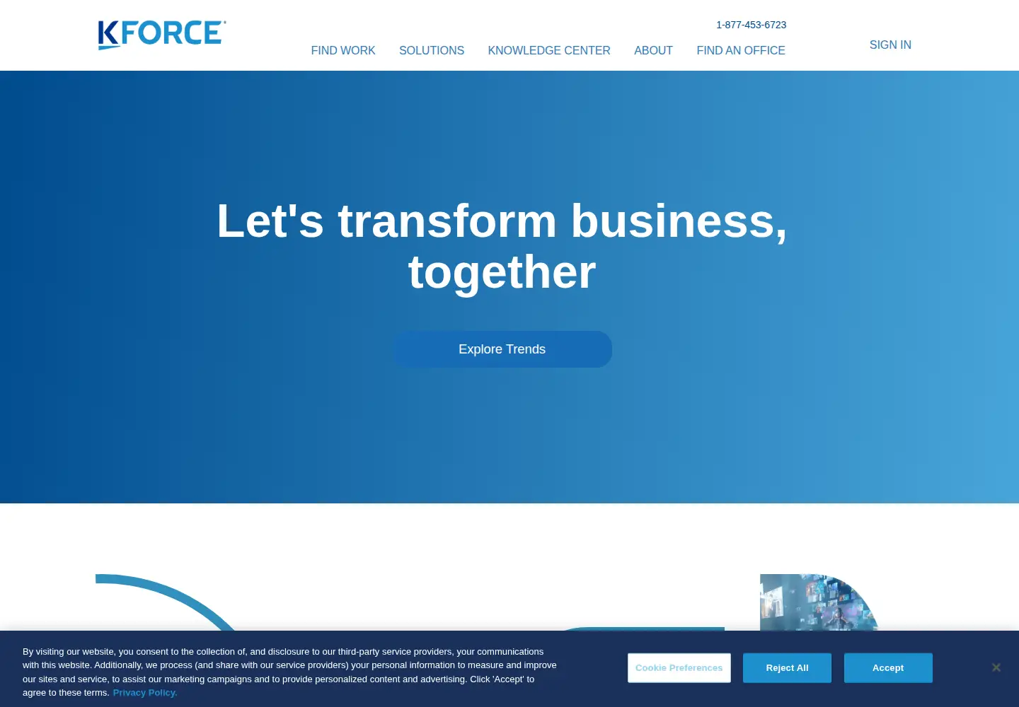 Screenshot of kforce.com