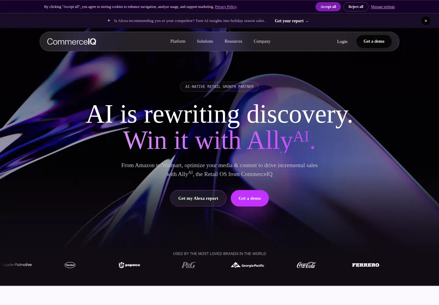 Screenshot of commerceiq.ai