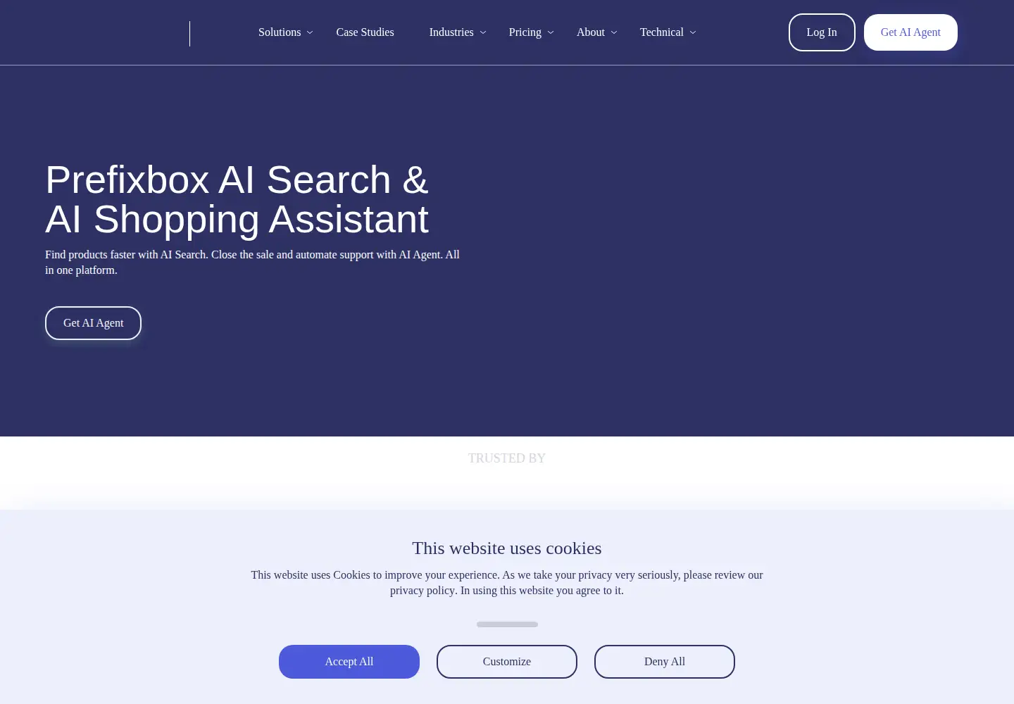 Screenshot of prefixbox.com