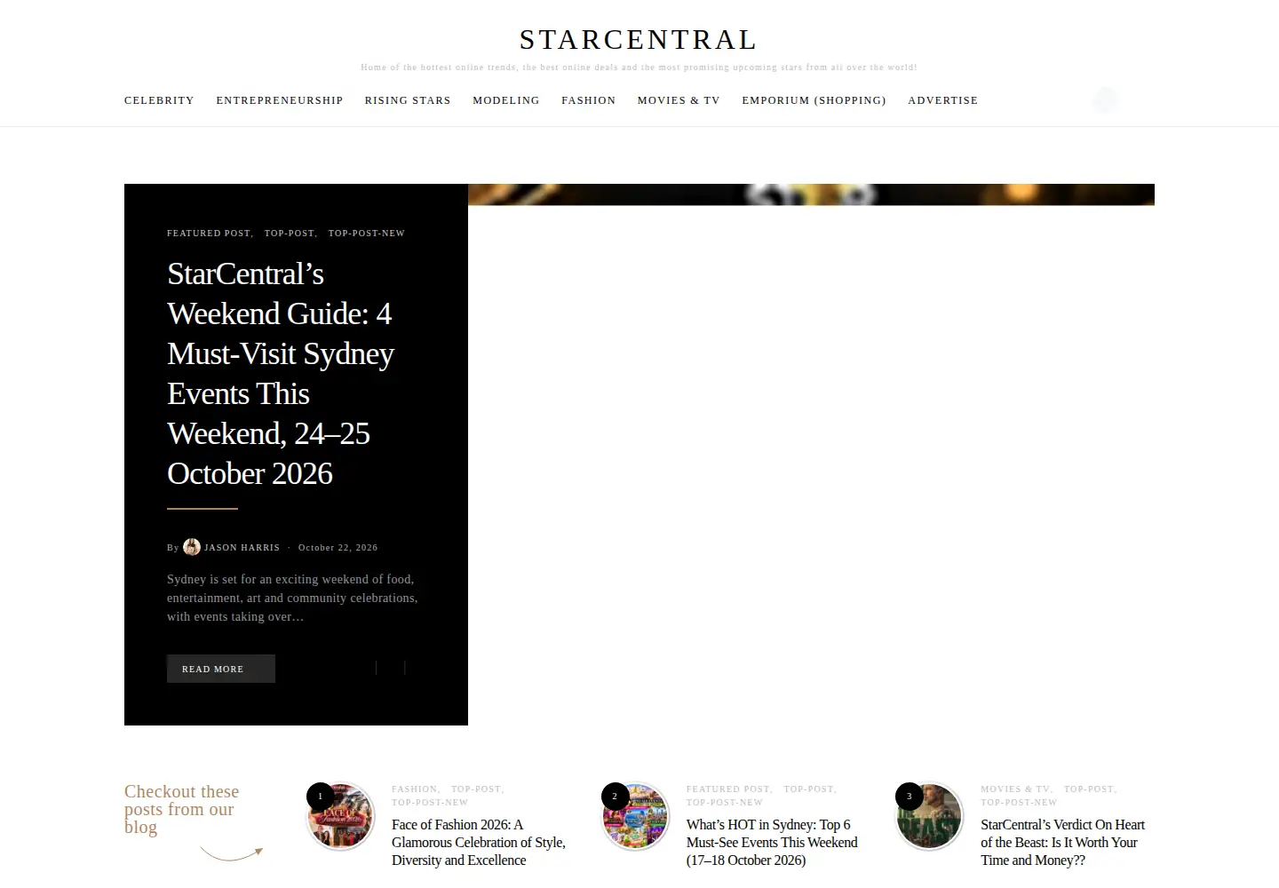 Screenshot of starcentralmagazine.com