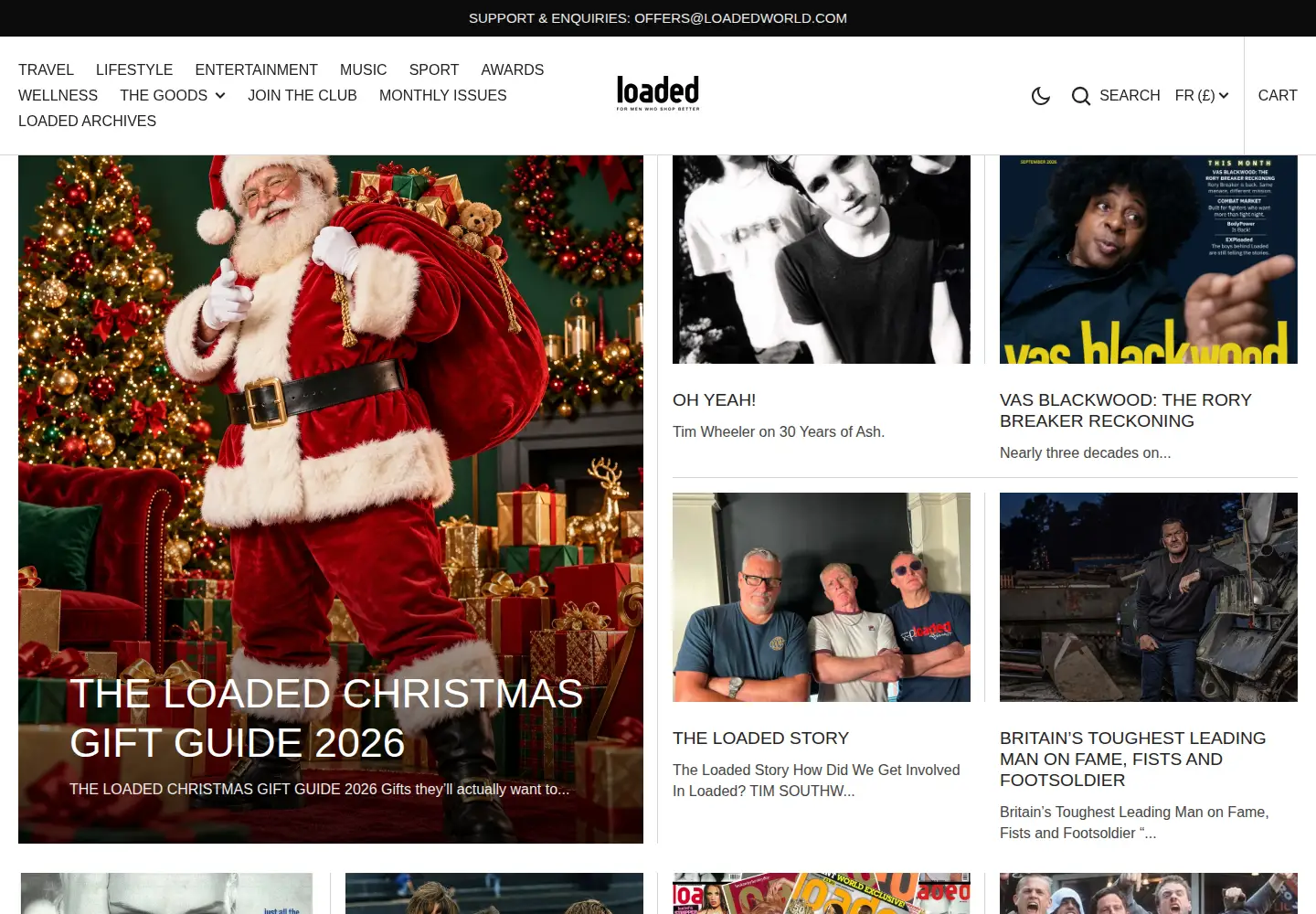 Captured homepage of loaded.co.uk in the current scan