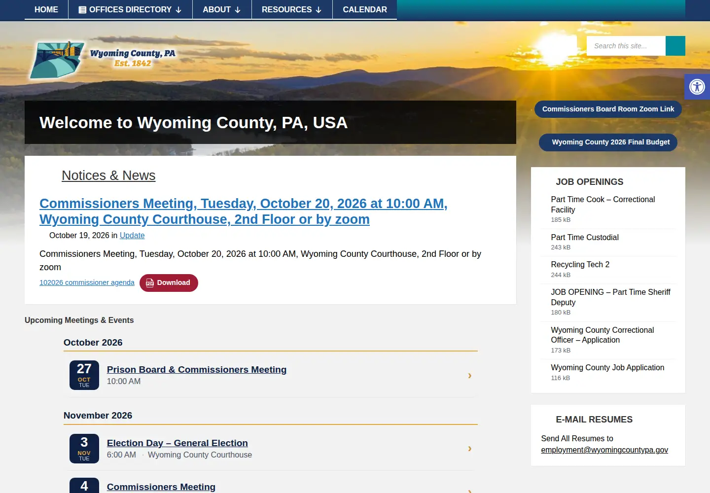 Screenshot of wycopa.org