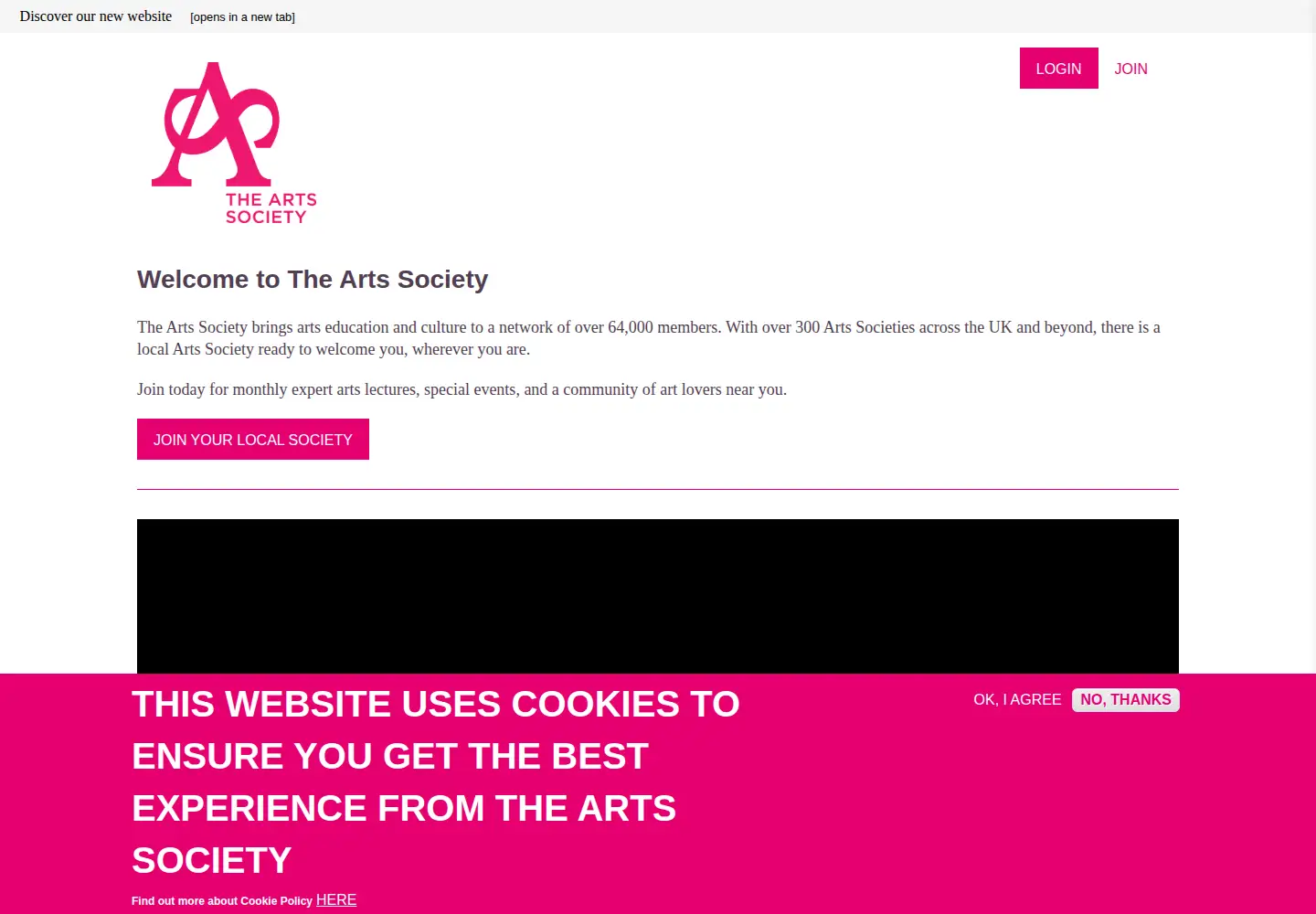 Screenshot of theartssociety.org