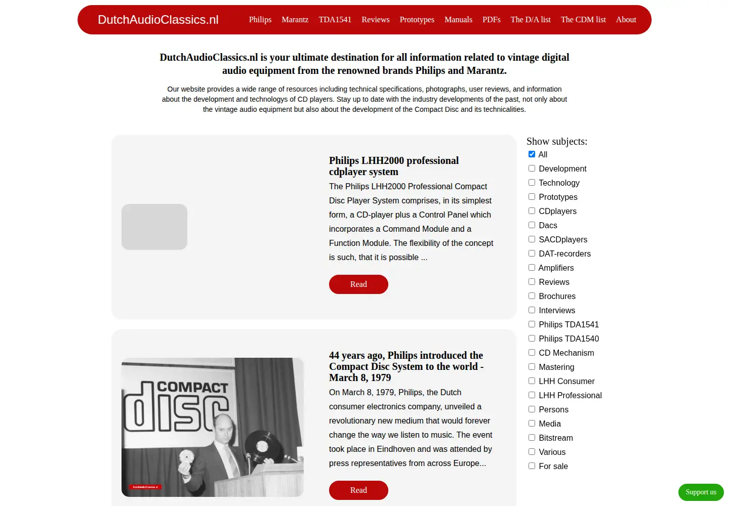 Screenshot of dutchaudioclassics.nl
