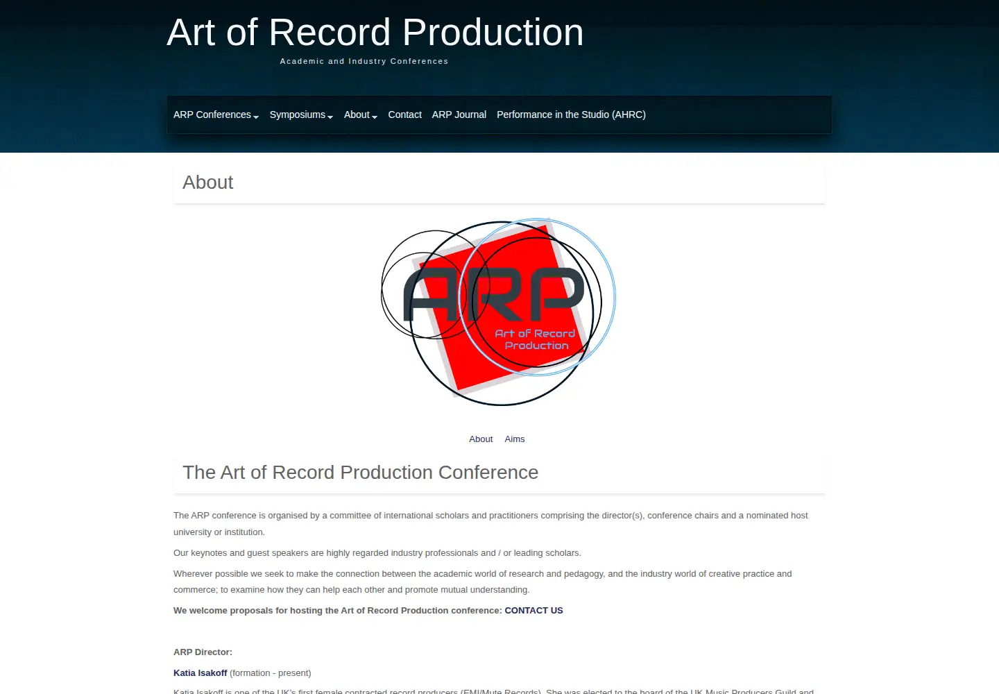 Captured homepage of artofrecordproduction.com in the current scan