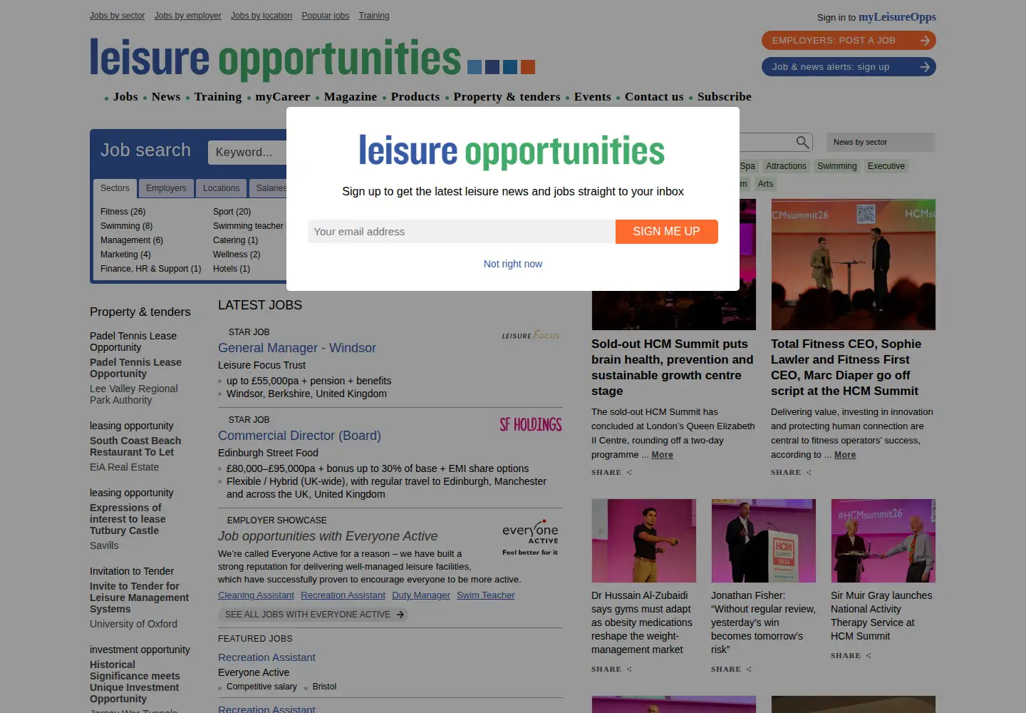 Screenshot of leisureopportunities.co.uk