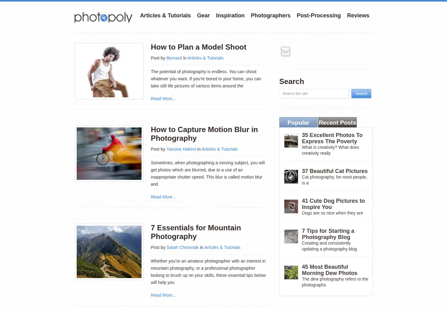 Captured homepage of photopoly.net in the current scan