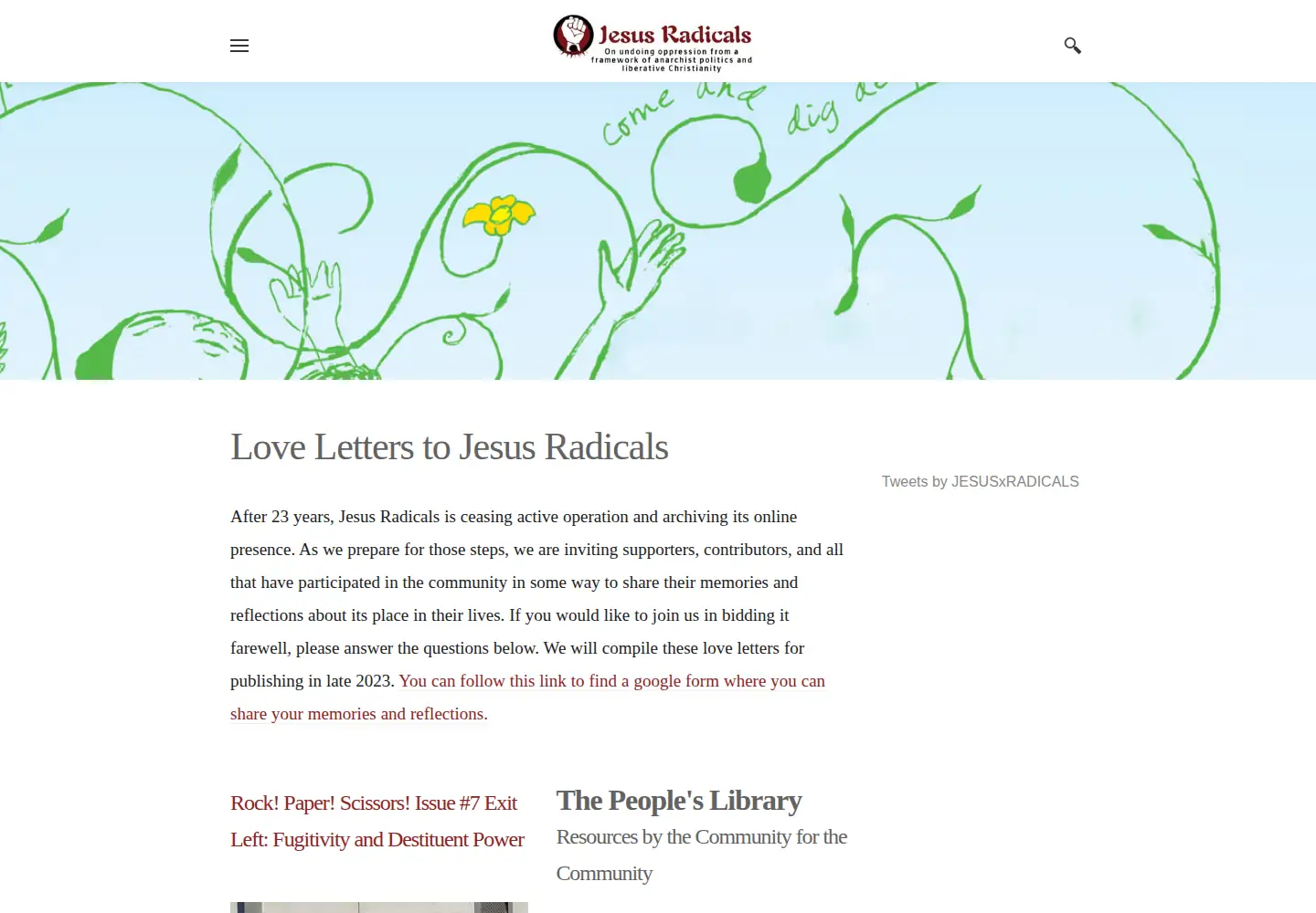 Screenshot of jesusradicals.com