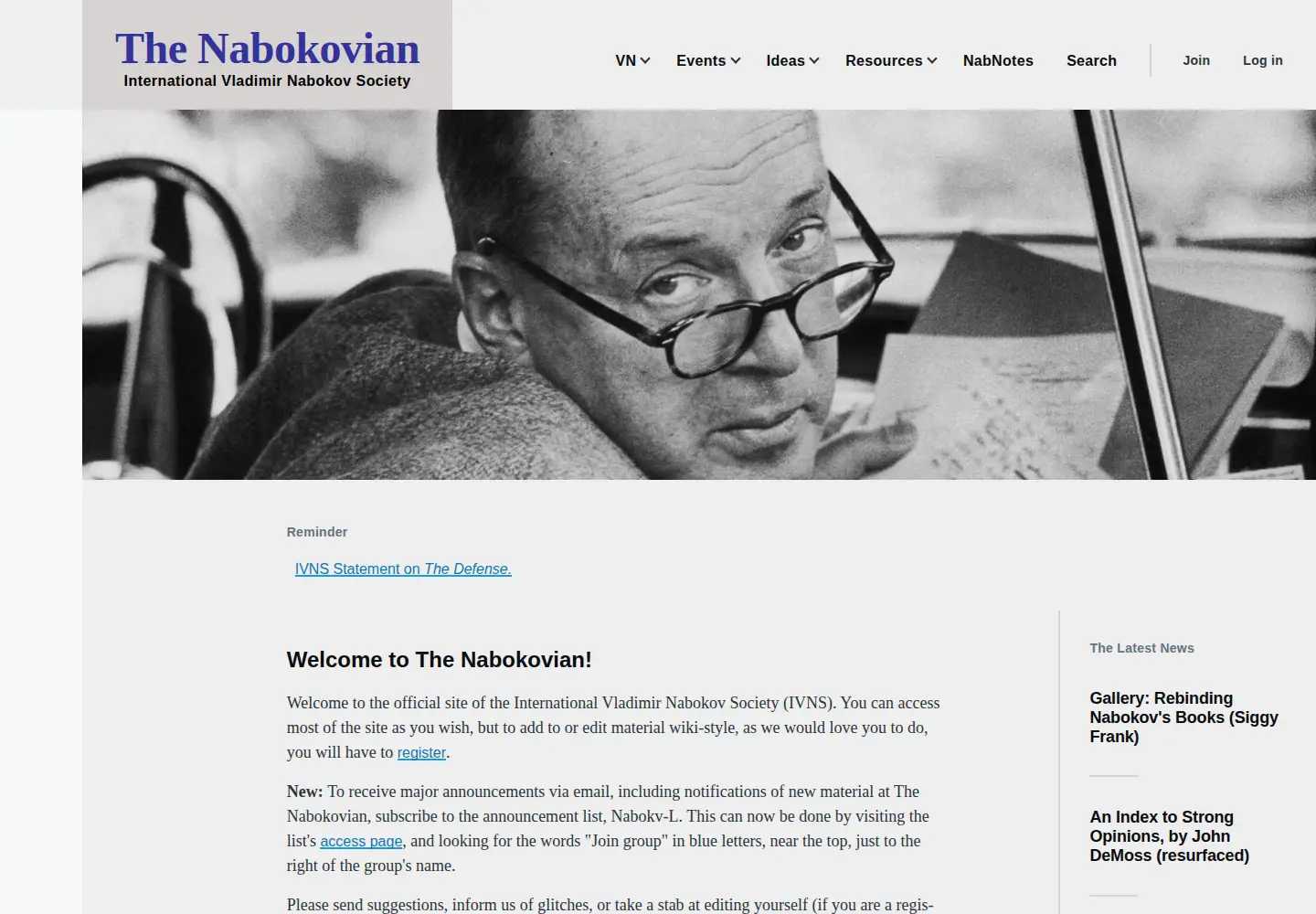 Screenshot of thenabokovian.org