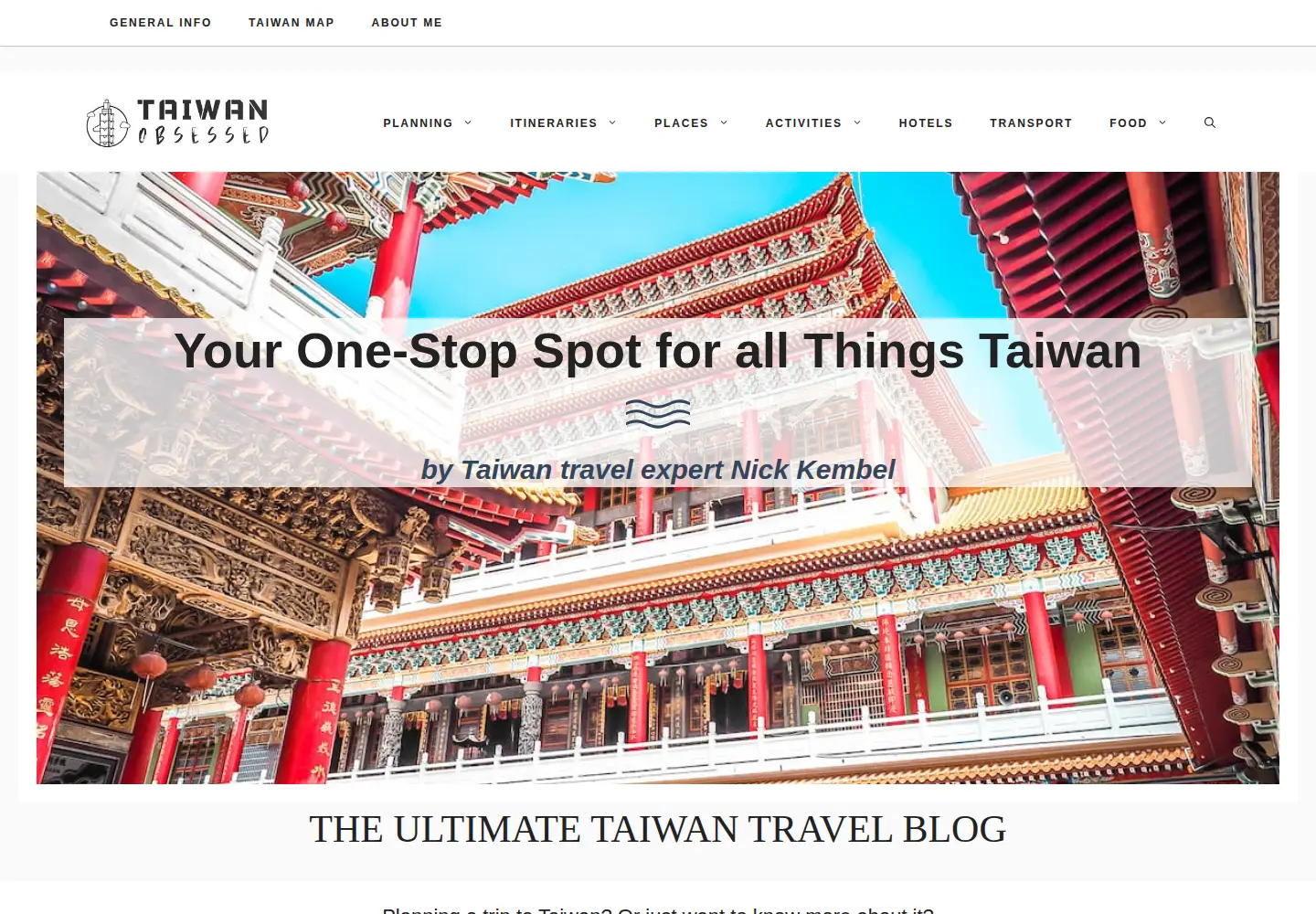 Captured homepage of taiwanobsessed.com in the current scan