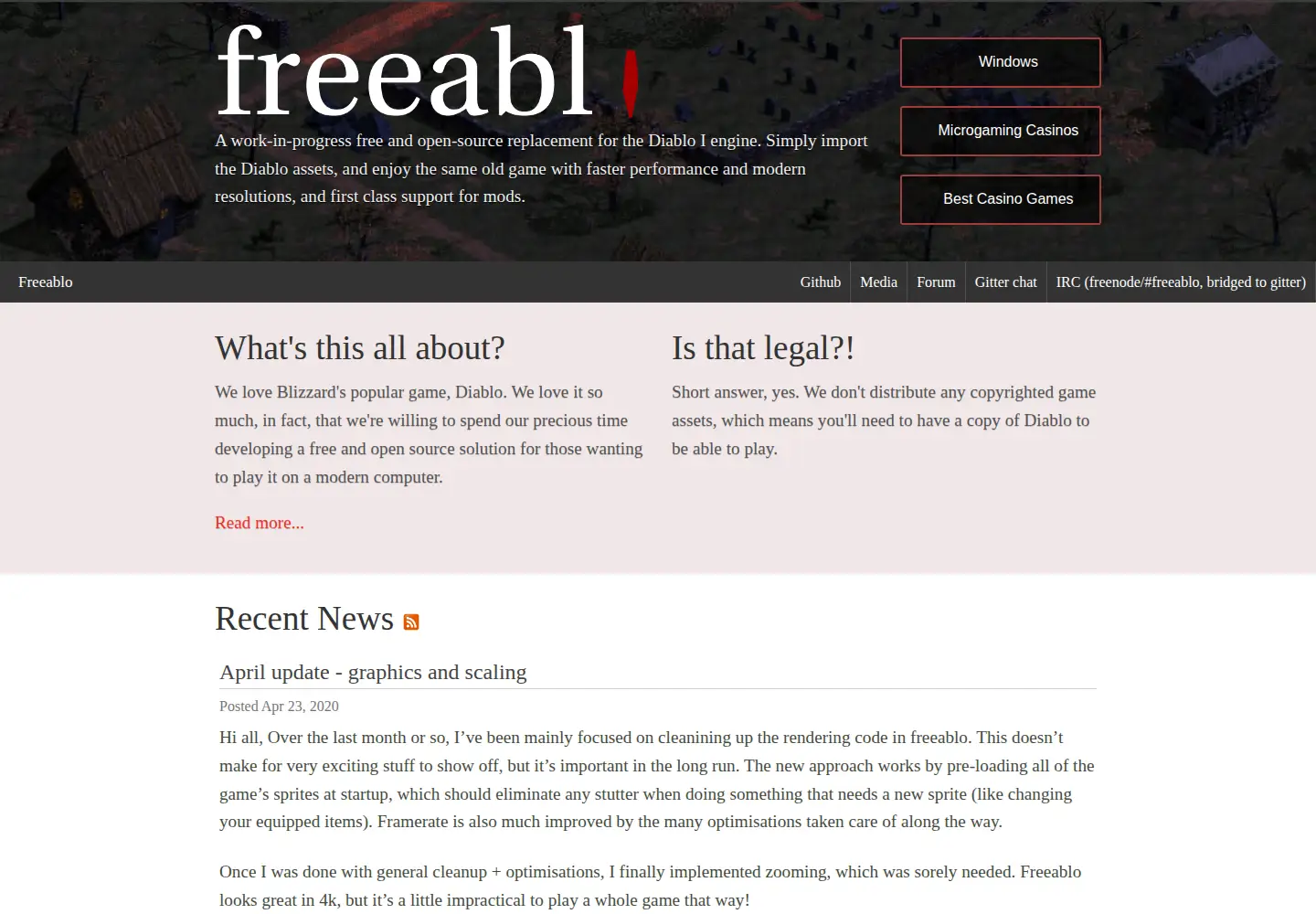Screenshot of freeablo.org