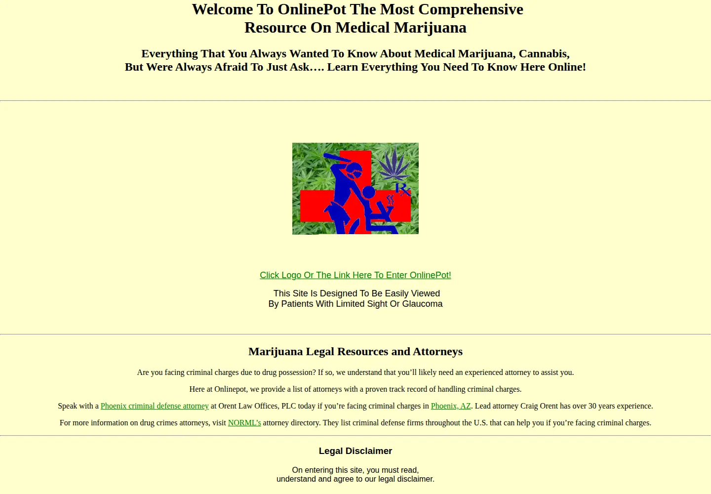 Captured homepage of onlinepot.org in the current scan