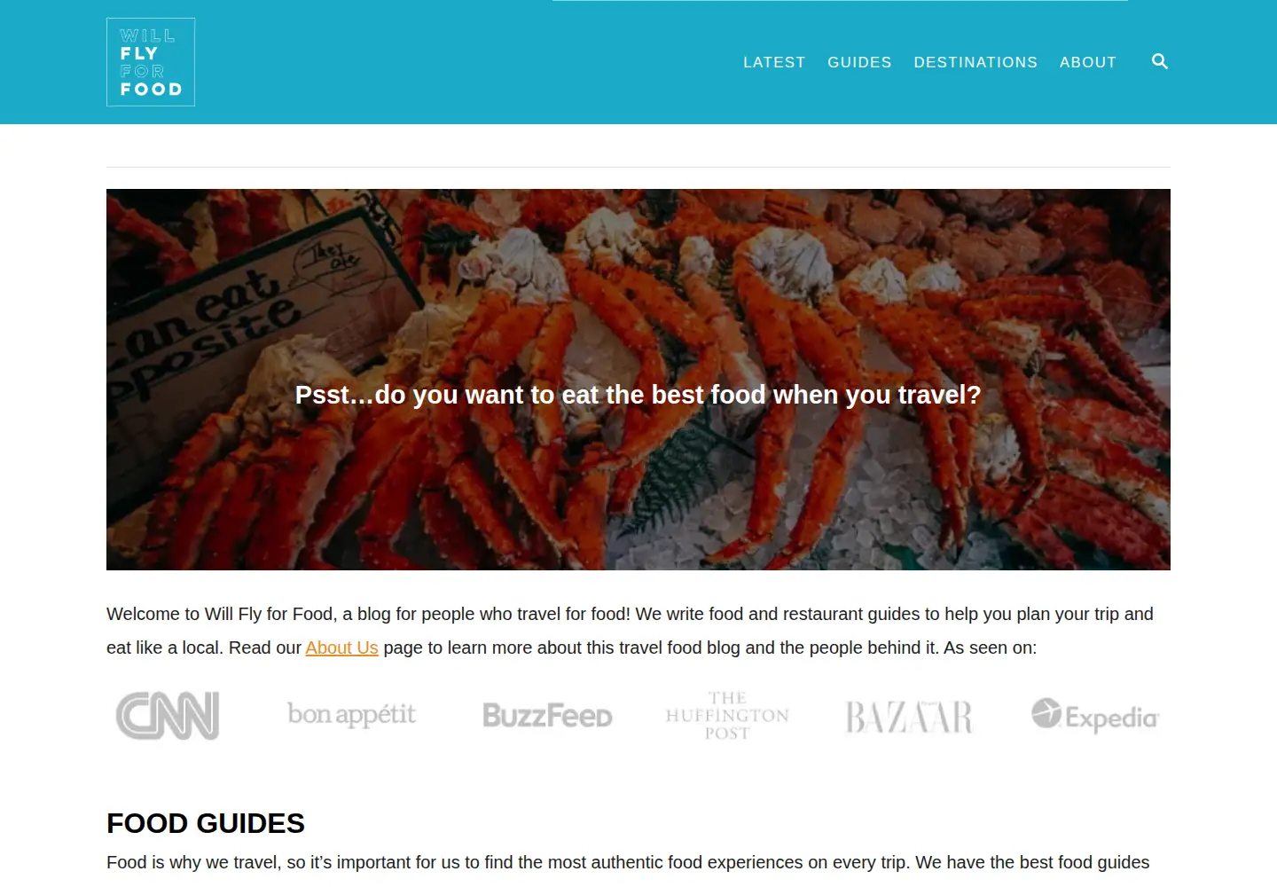 Captured homepage of willflyforfood.net in the current scan