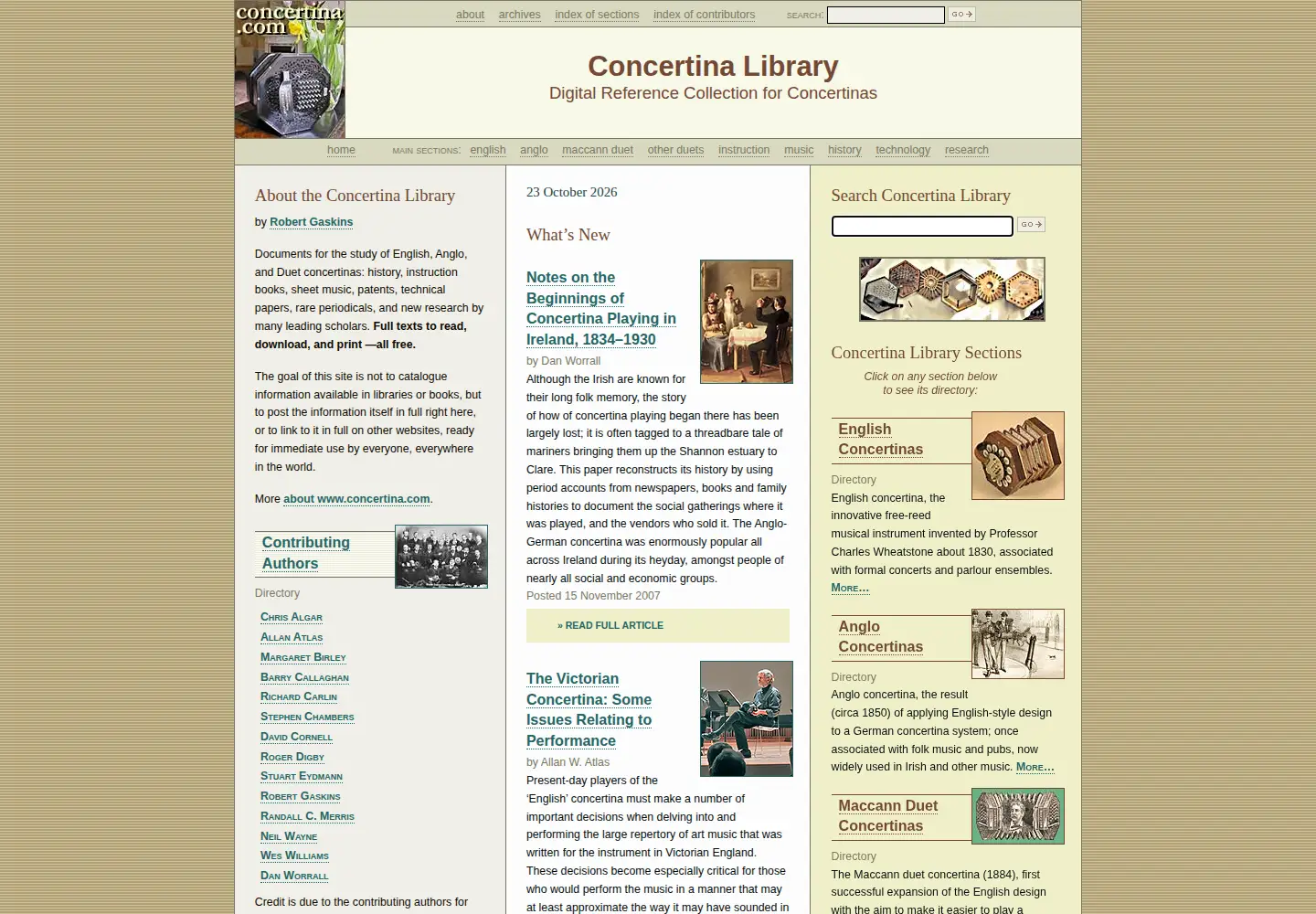 Screenshot of concertina.com
