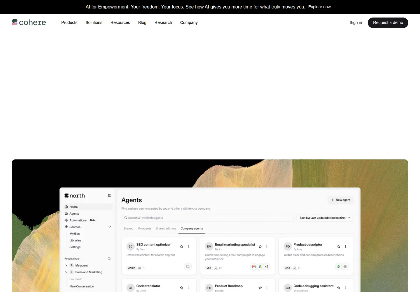 Screenshot of cohere.com