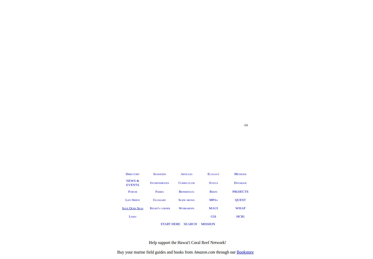 Screenshot of coralreefnetwork.com