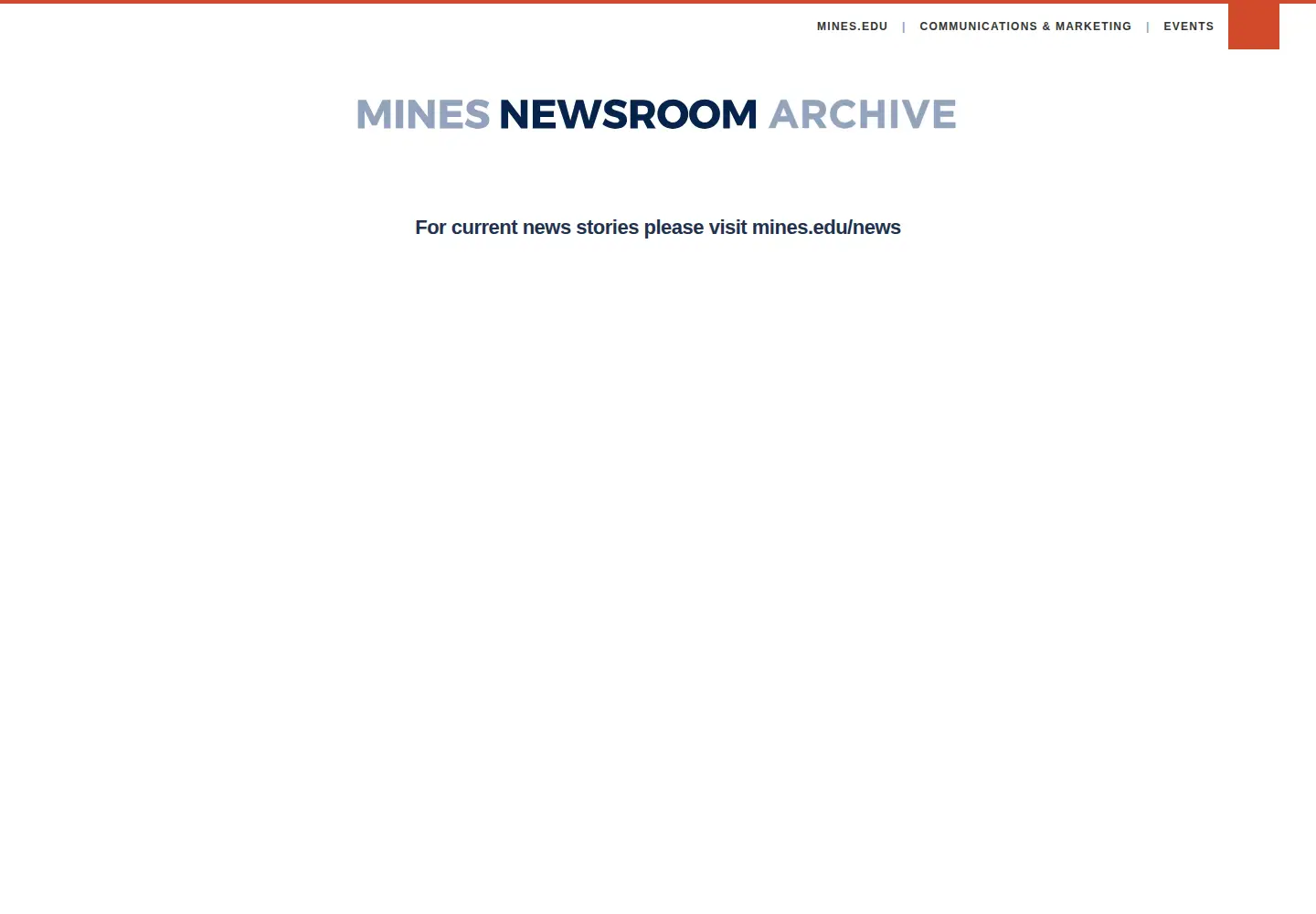 Captured homepage of minesnewsroom.com in the current scan