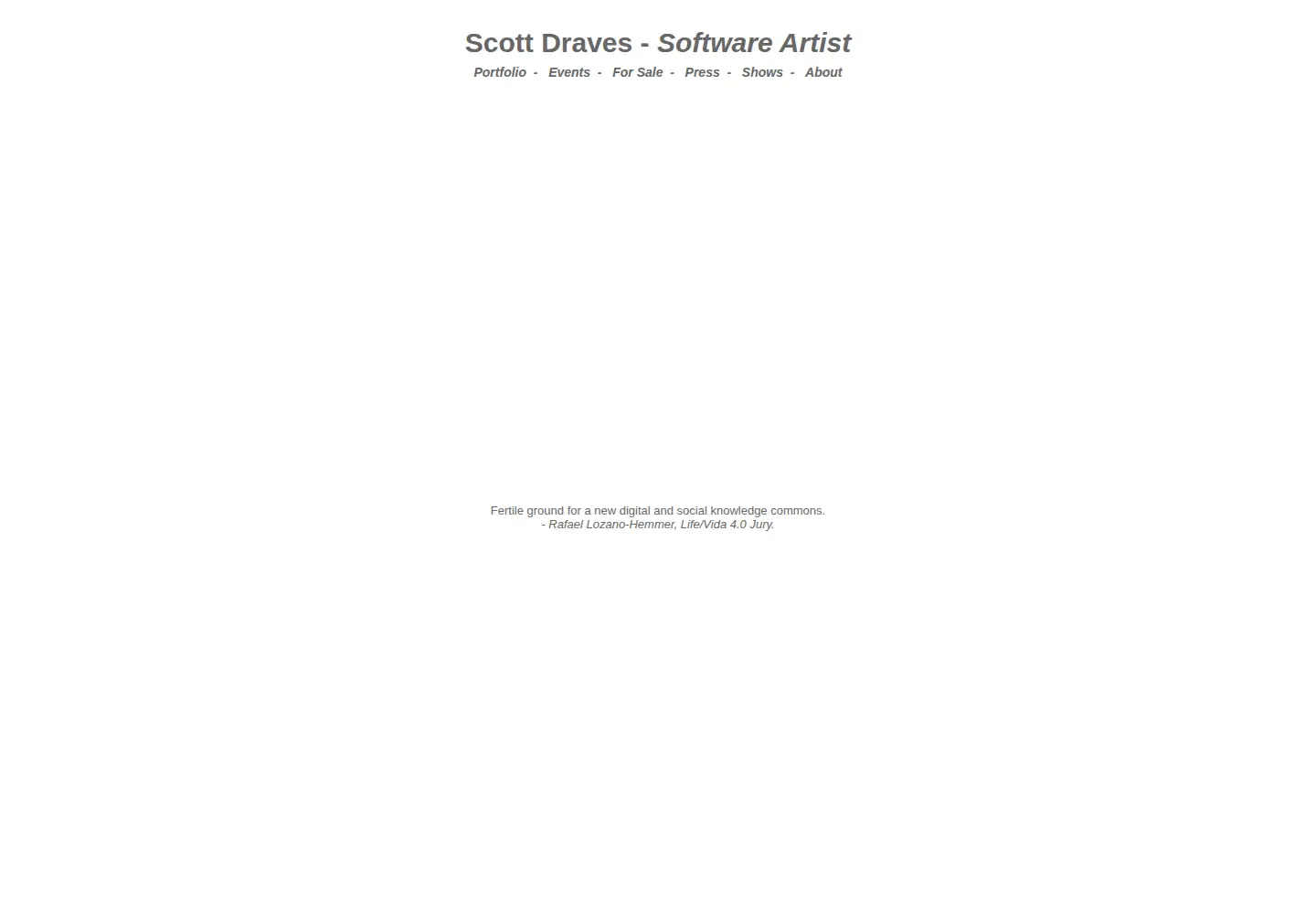 Captured homepage of scottdraves.com in the current scan