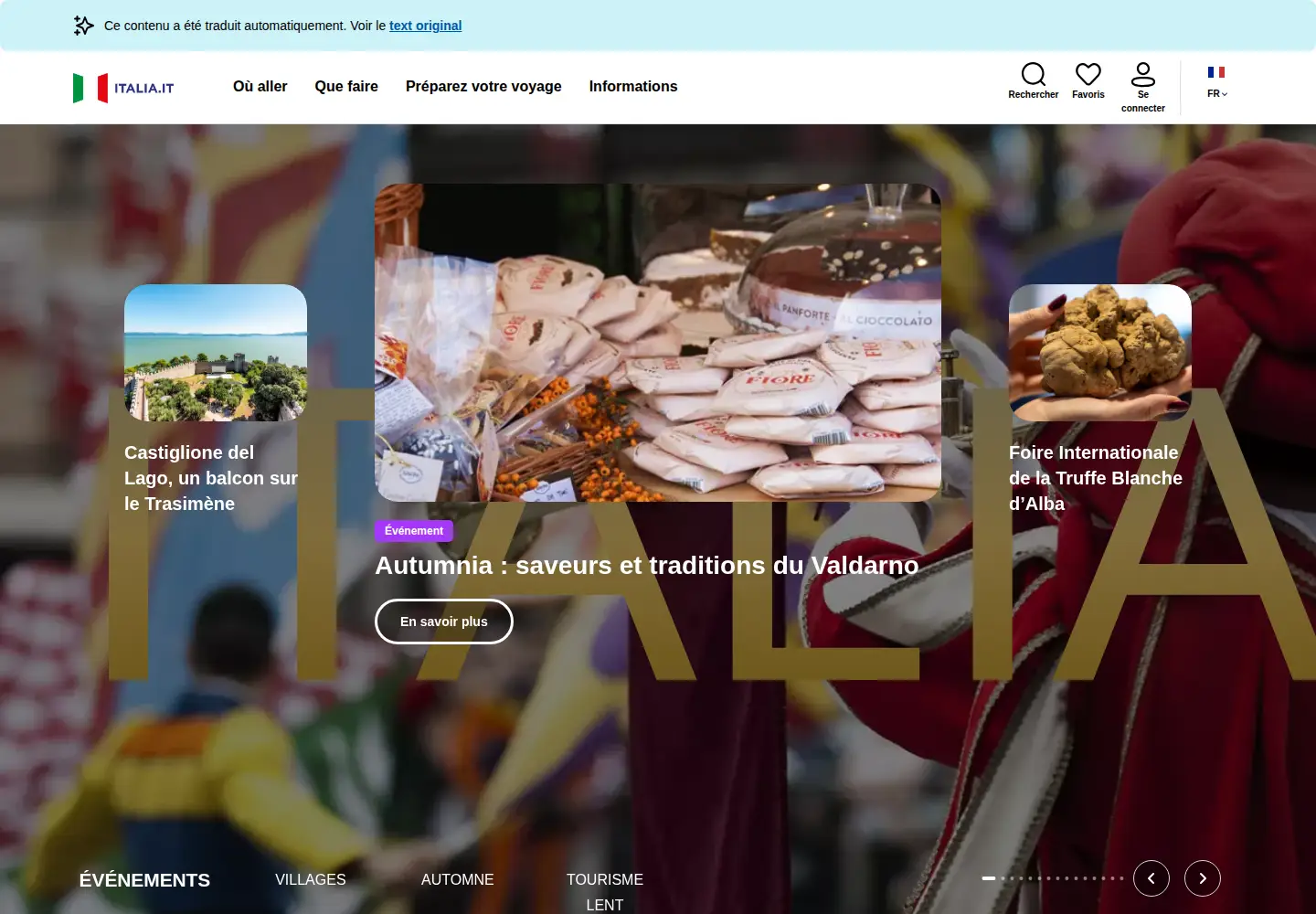 Screenshot of italia.it